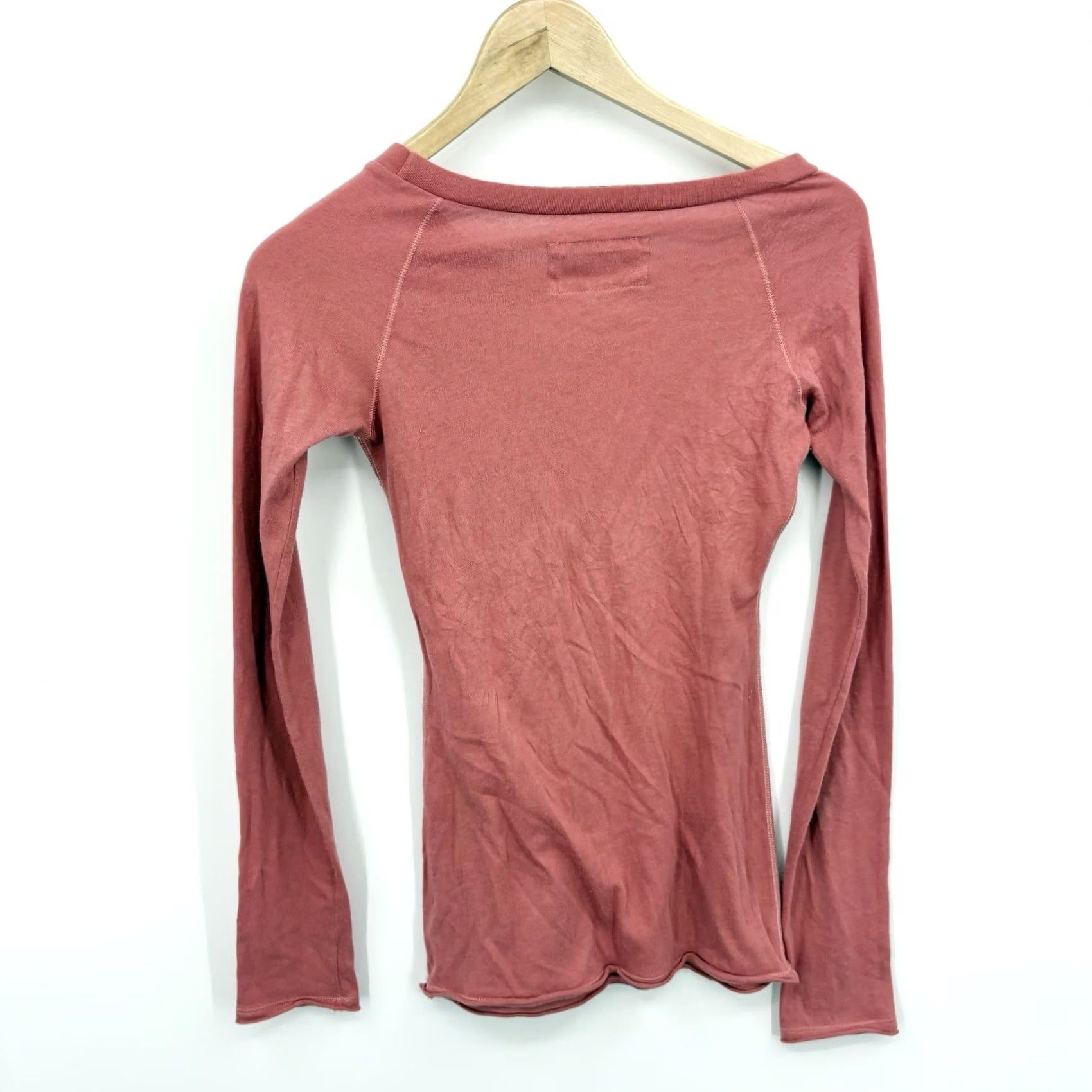 Abercrombie & Fitch VINTAGE Abercrombie & Fitch Top Shirt XS Pink Ribbed Boat Neck Coquette Bella Elena Slim Womens Short Sleeve Pullover Blouse Casual 2000s Size XS / US 0-2 / IT 36-38 - 6 Thumbnail