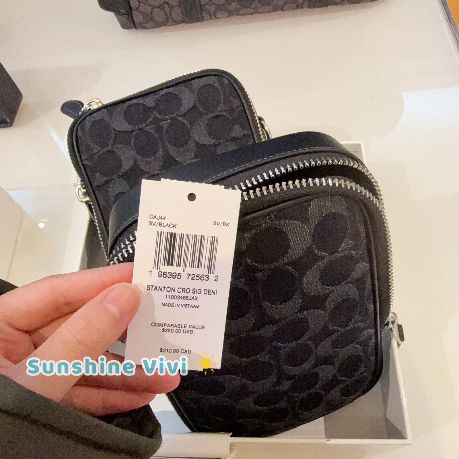 Coach NWT Coach Stanton Crossbody Denim Silver /Black CAJ44 Size ONE SIZE - 8 Thumbnail