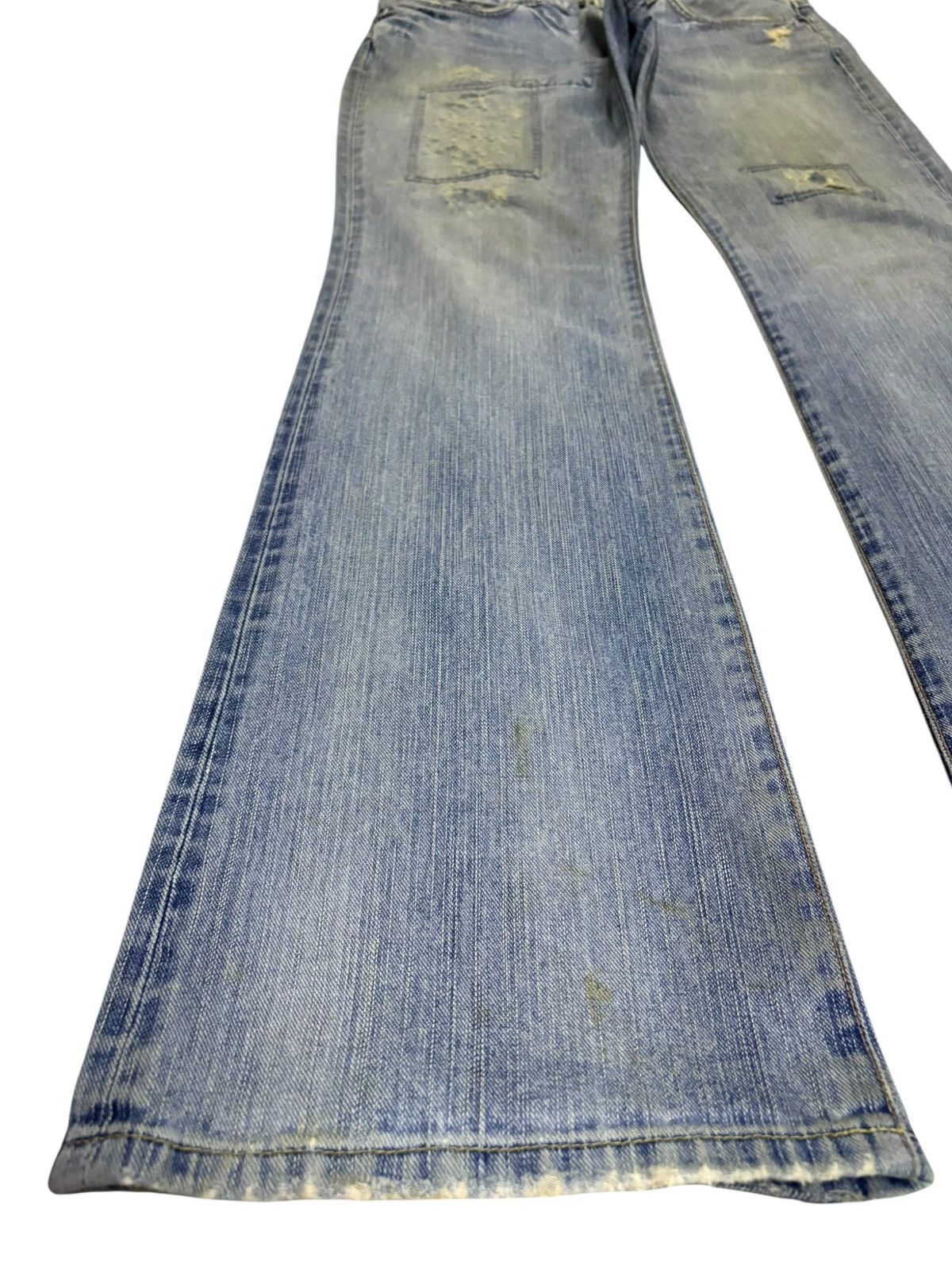 Edwin Exclusive Vintage Edwin Mud Wash Patched Flare Jeans Size US 34 / EU 50 - 6 Thumbnail