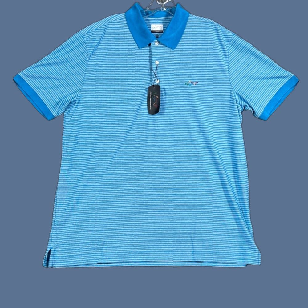 Vintage Greg Norman Polo Shirt Mens Large Blue Golf Performance Stretch New Size US L / EU 52-54 / 3 - 1 Thumbnail