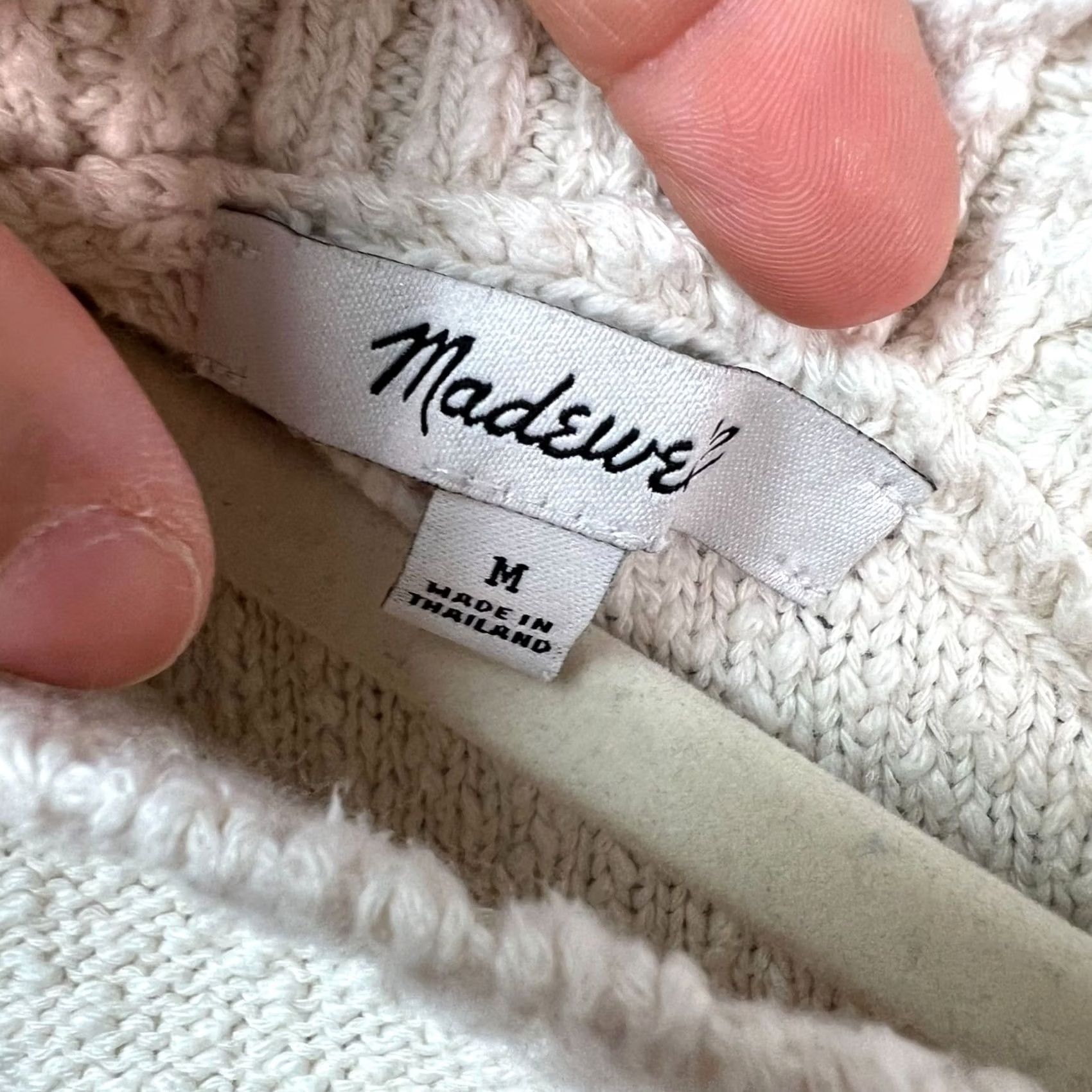 Madewell Madewell Tank Cropped One-Shoulder Knit Ivory Womens Size M Size M / US 6-8 / IT 42-44 - 3 Thumbnail
