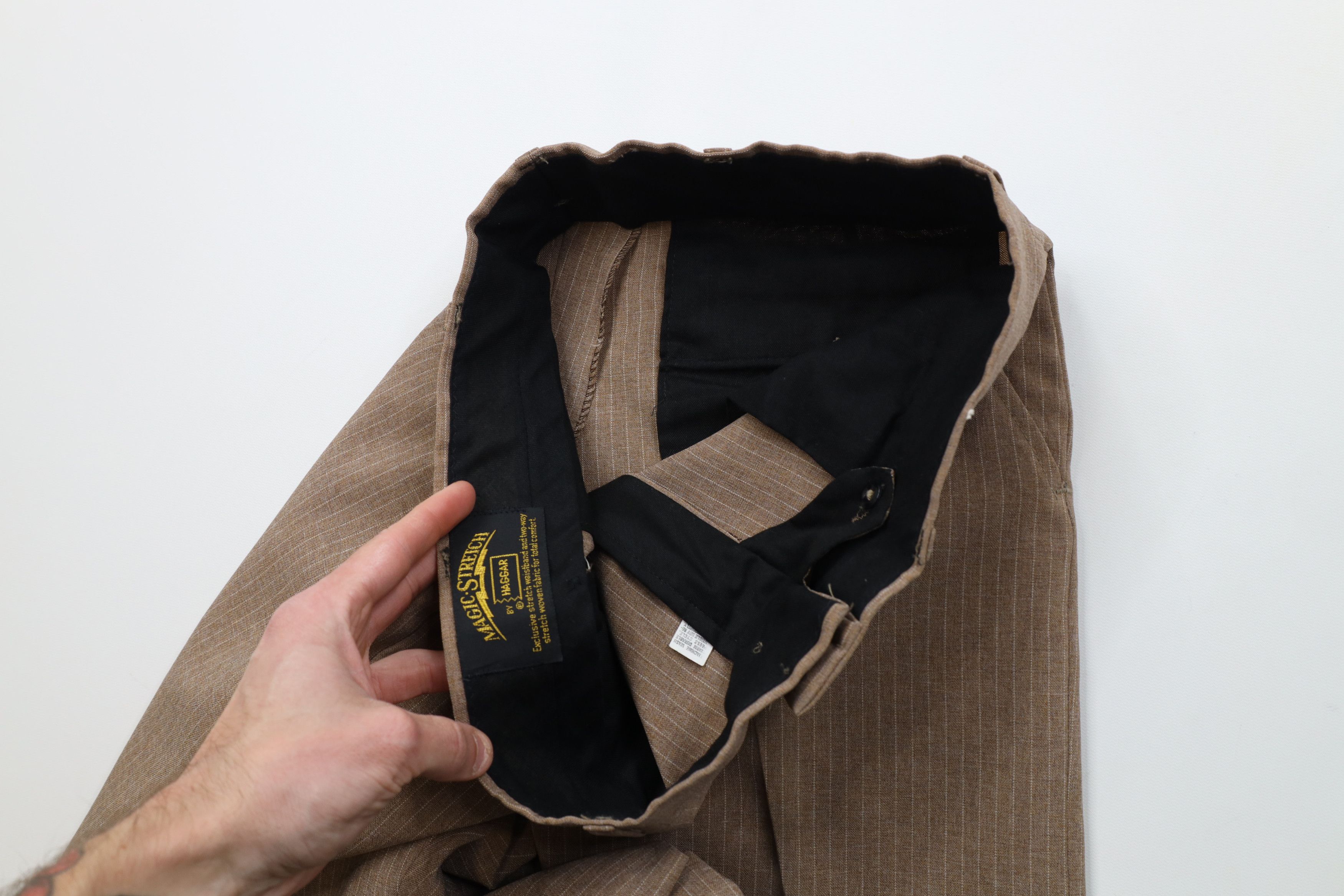 Vintage Vintage 70s Streetwear Knit Wide Leg Chino Pants Beige USA Size US 34 / EU 50 - 9 Thumbnail