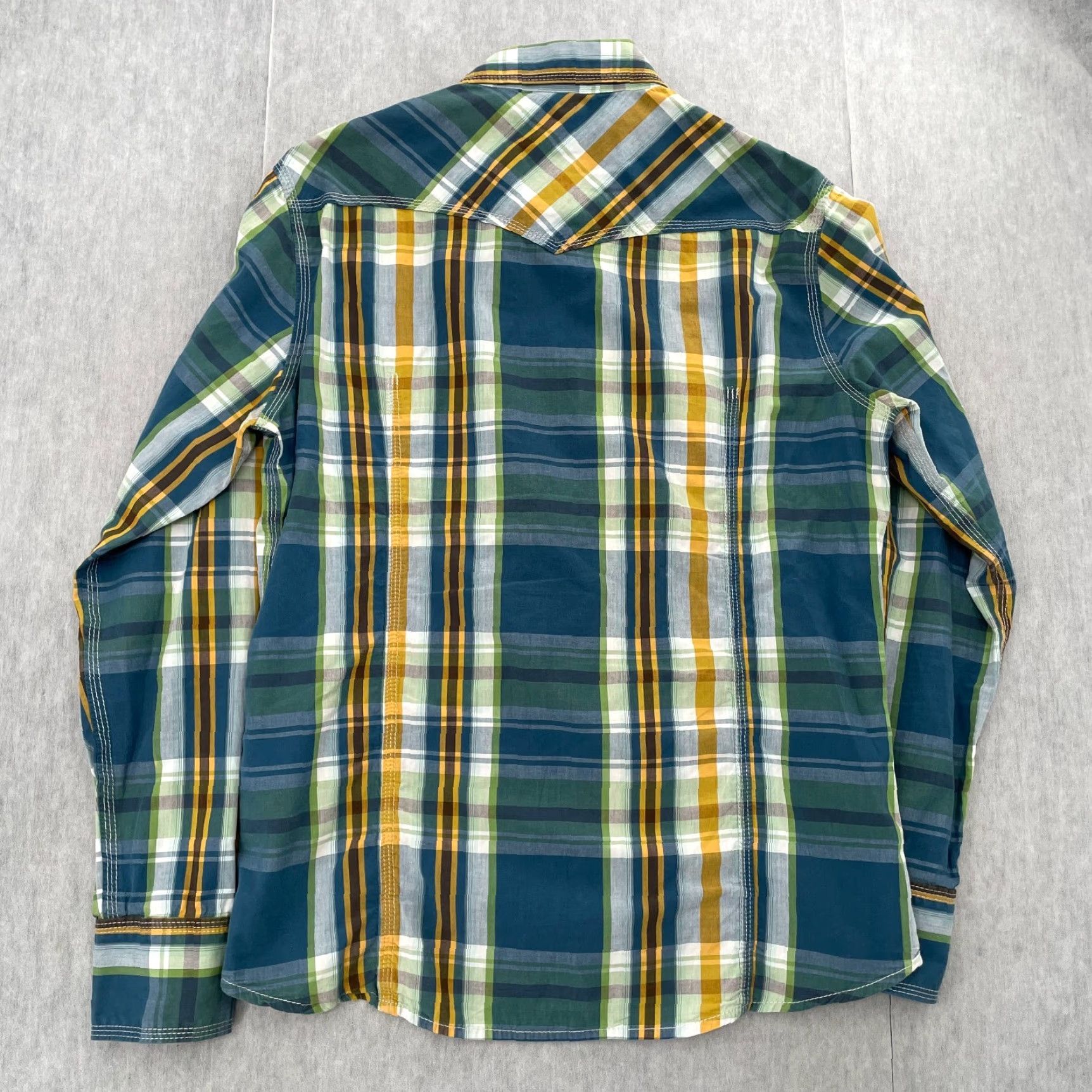 True Religion True Religion Shirt Men Large Blue Plaid Western Pearl Snap Long Sleeve L Mens Jacket? Size US L / EU 52-54 / 3 - 4 Thumbnail