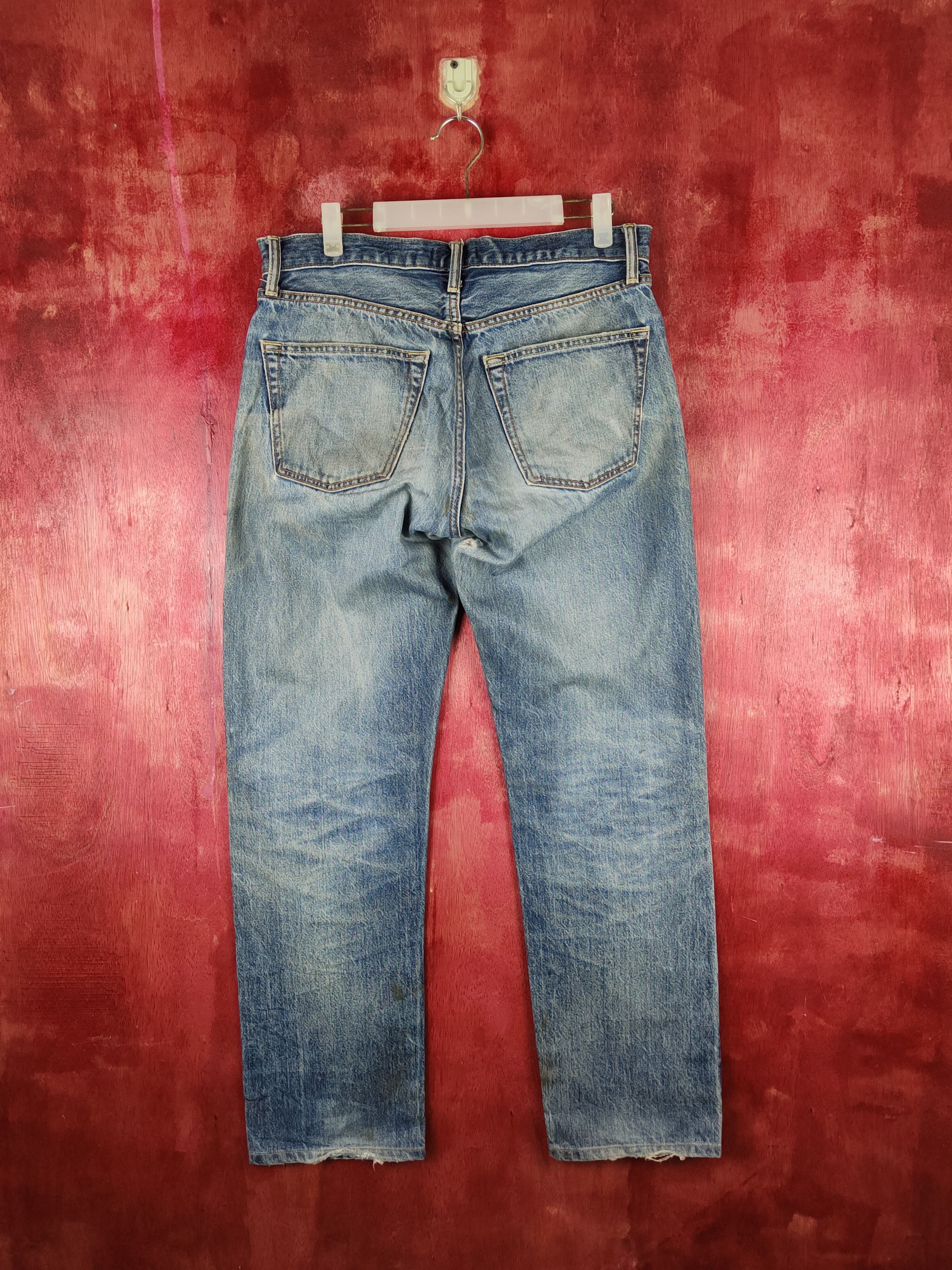 Japanese Brand Uniqlo Blue Faded Distressed Ripped Jeans #S1625 Size US 31 - 8 Thumbnail
