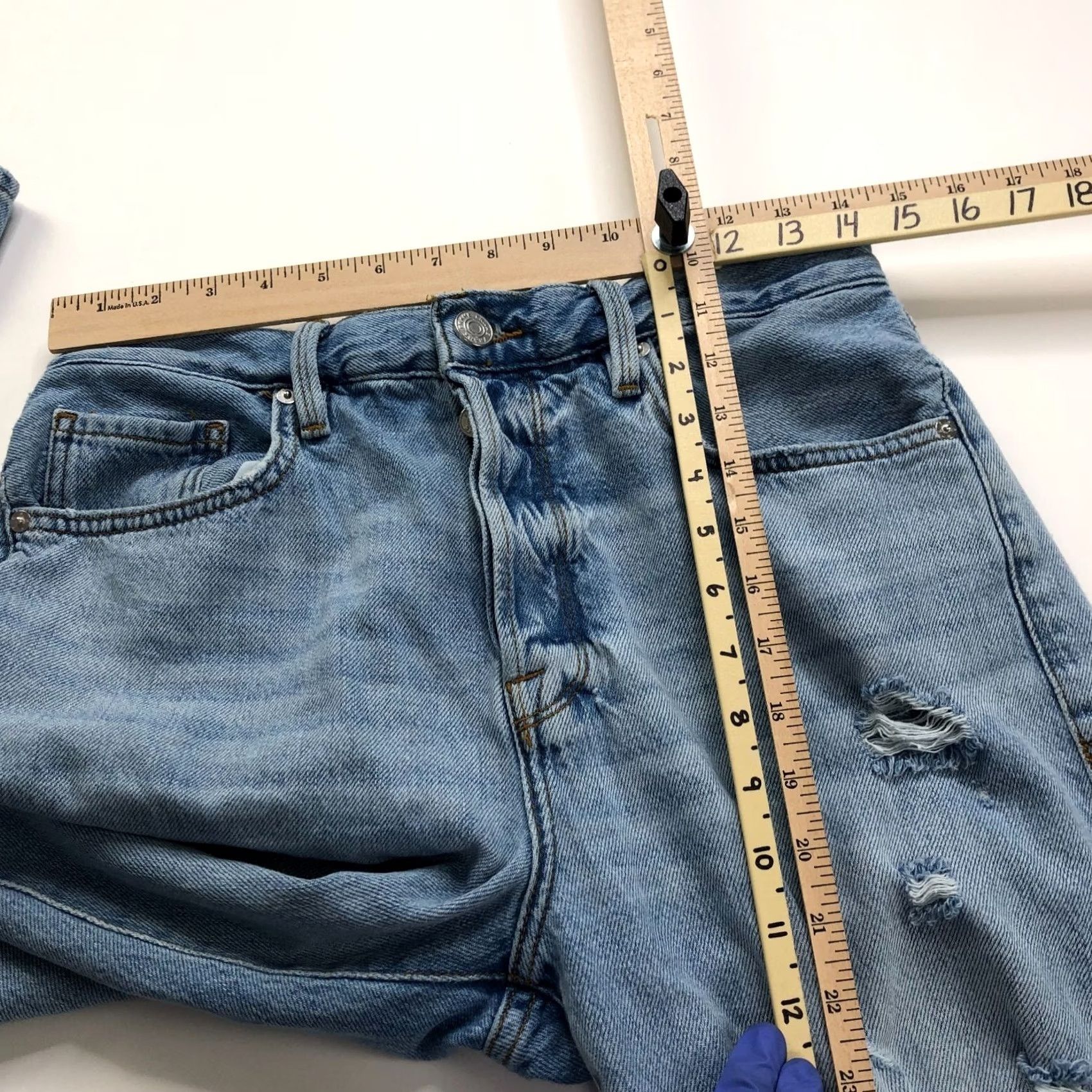 Frame FRAME Le Original 28 HIGH RISE Denim Jeans Distressed 5-Pocket Straight Womens 28 Blue 29W 27L Size 28" / US 6 / IT 42 - 7 Thumbnail