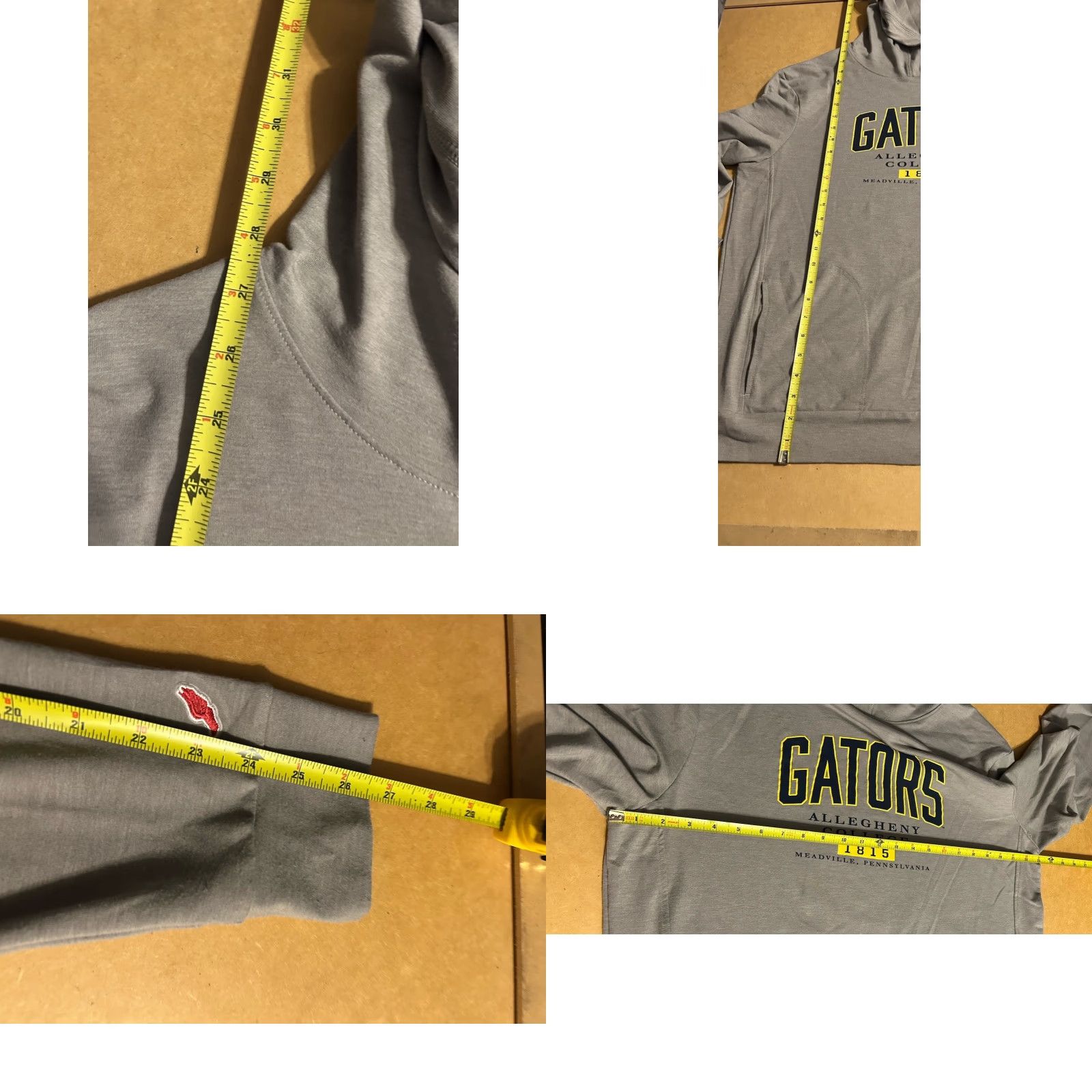 Vintage VINTAGE Allegheny College Gators Hoodie Lightweight Adult XL Gray Pocket 91 League Logo Pullover Hooded Long Sleeve Unisex Mens Womens Size US XL / EU 56 / 4 - 9 Thumbnail
