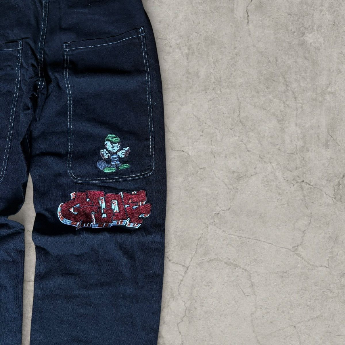 Japanese Brand Cool wide skater Japanese style jeans in black. Size L Size US 34 / EU 50 - 3 Thumbnail