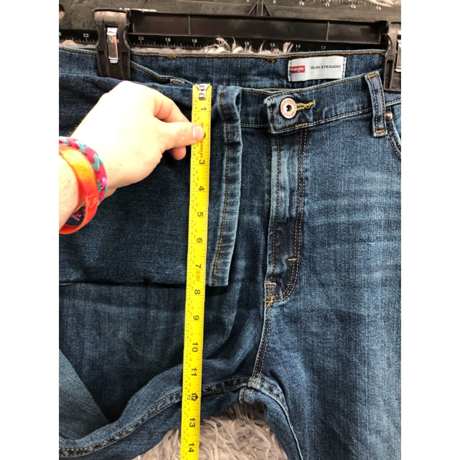Wrangler Wrangler Slim Straight Jeans Size 38x32 Mens Mid Blue Wash Jeans Size US 38 / EU 54 - 4 Thumbnail