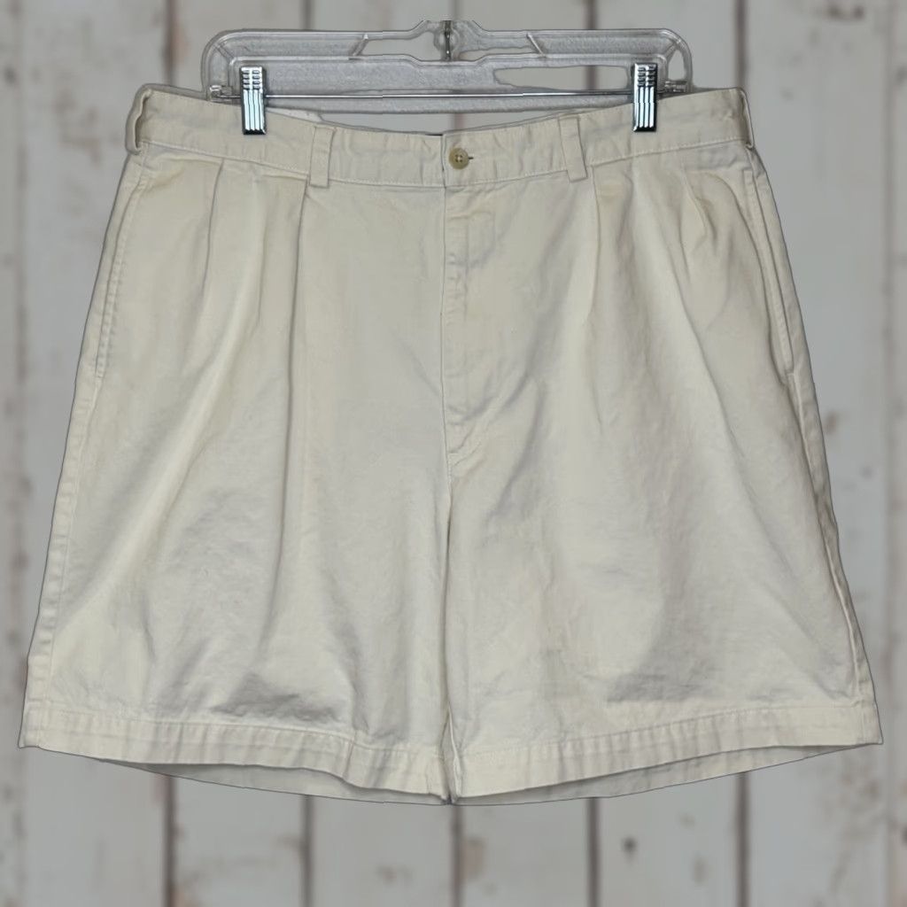 Vintage Polo Golf Chino Shorts Mens Size 36 Light Khaki Pleated Front 100% Cotton Preppy Size US M / EU 48-50 / 2 - 1 Thumbnail
