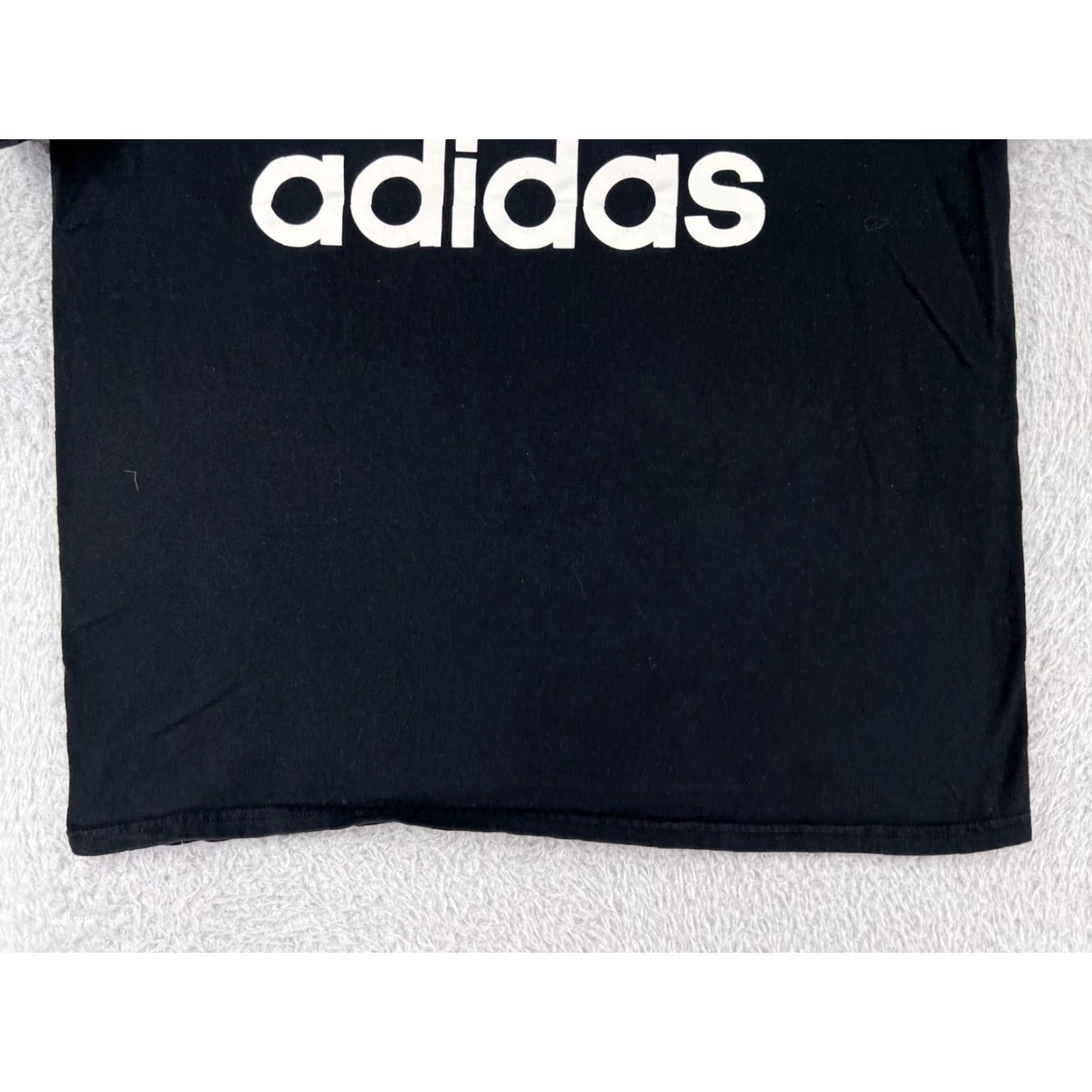 Adidas Adidas Shirt Men Large Black Spellout Logo Short Sleeve Crew Neck 100% Cotton Size US L / EU 52-54 / 3 - 6 Thumbnail