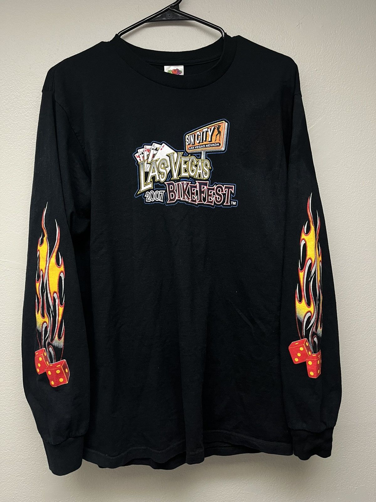 Harley Davidson Vintage 2007 Las Vegas Bike Fest Flame Dice Longsleeve Size US M / EU 48-50 / 2 - 1 Thumbnail