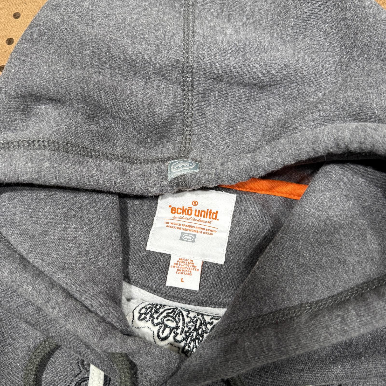 Ecko Unltd. Ecko Unltd. Rhino Dark Gray Y2K Hoodie Size US L / EU 52-54 / 3 - 5 Thumbnail