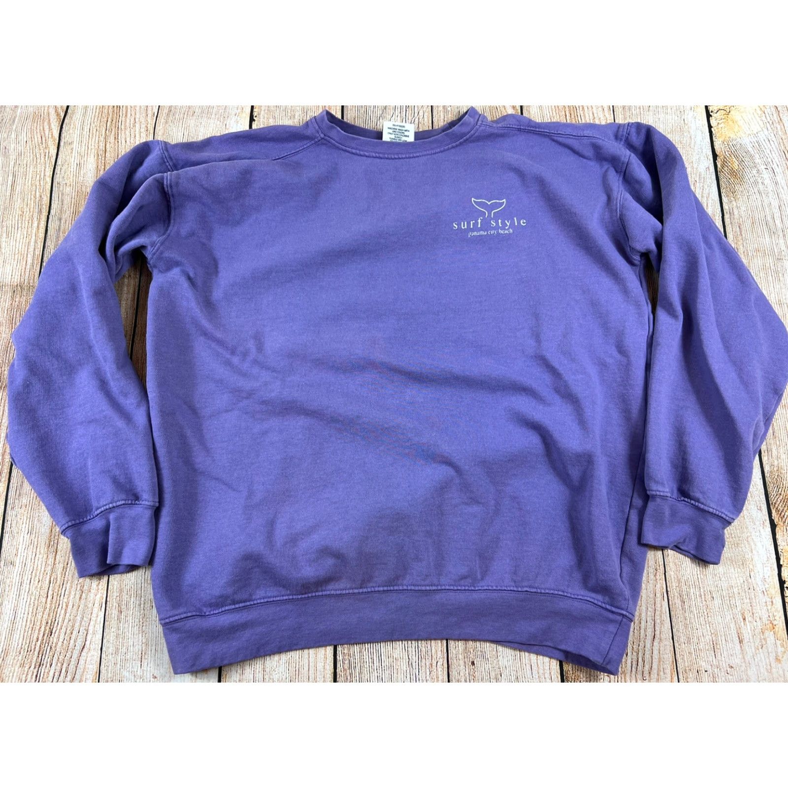 Vintage Trading Co Sweatshirt Pullover Women M Purple City Beach Activewear 1990s? Size M / US 6-8 / IT 42-44 - 2 Thumbnail