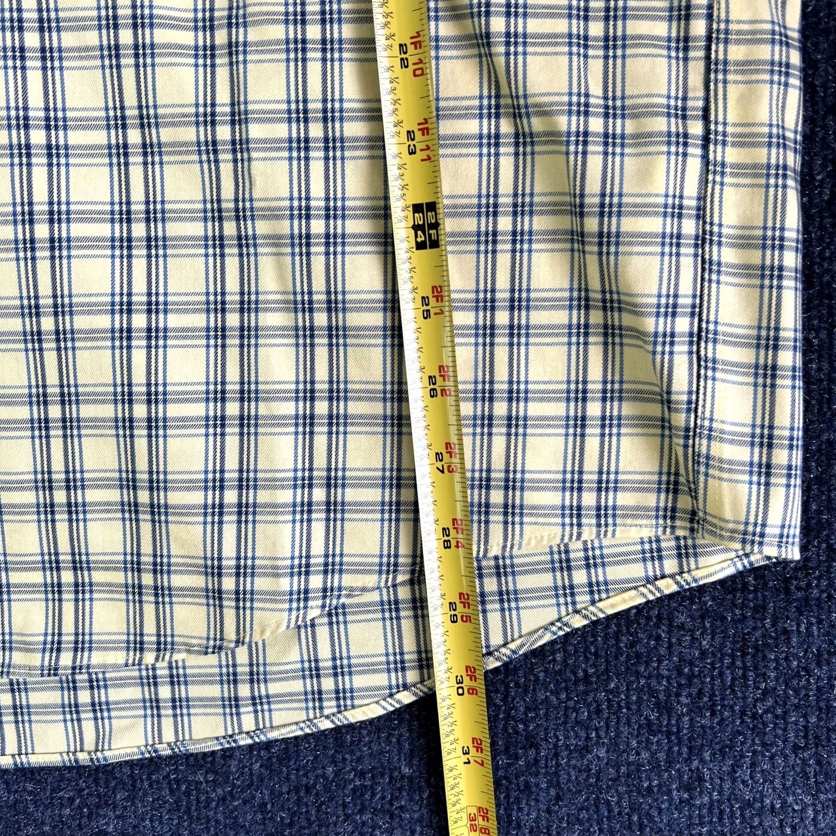 Vintage L.L.Bean Shirt Mens Large Yellow Blue Plaid Long Sleeve Button Down Cotton Shirt Size US L / EU 52-54 / 3 - 7 Thumbnail