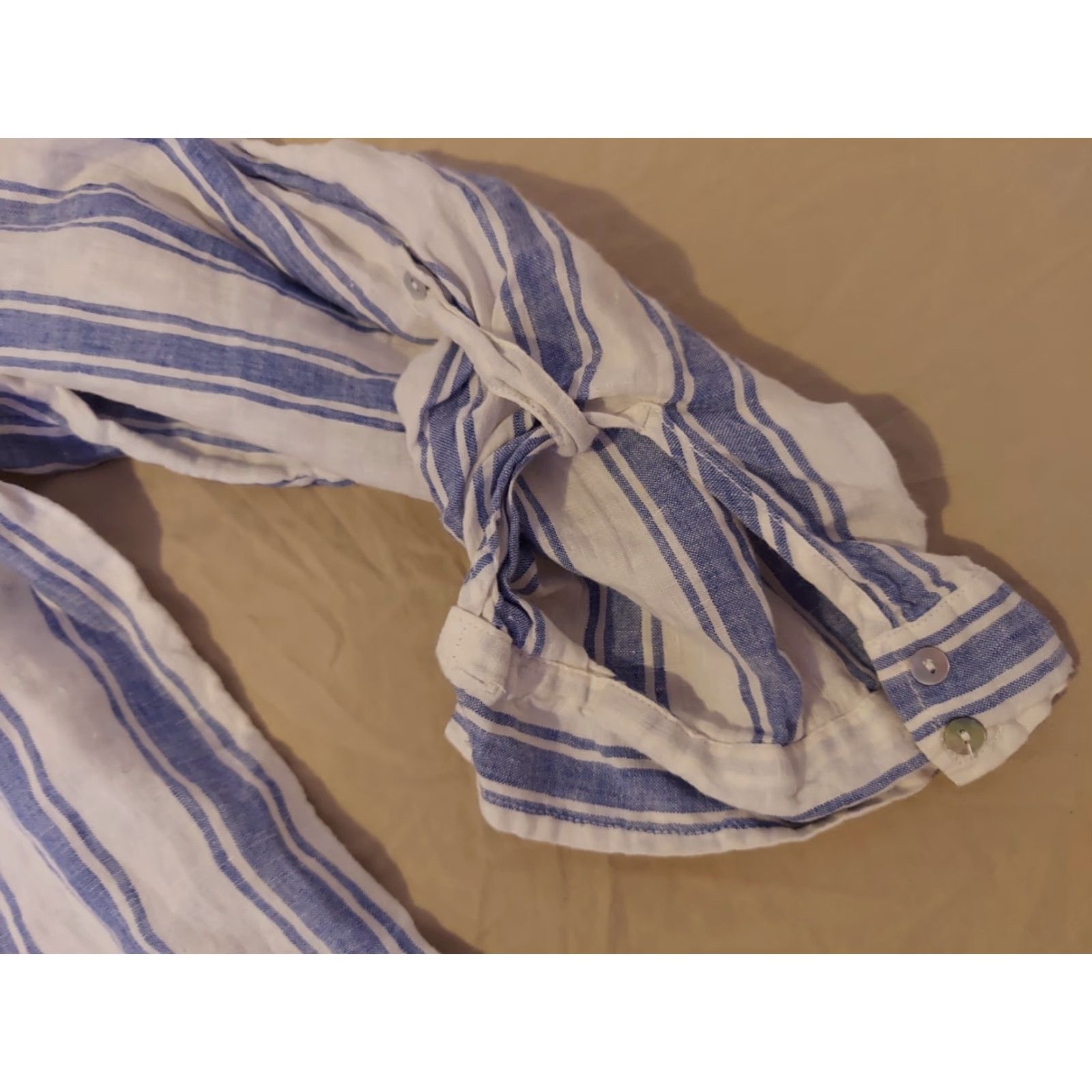 Vintage Womens Tahari Linen Dress Shirt 1X Blue Button Blouse Size XL / US 12-14 / IT 48-50 - 7 Thumbnail