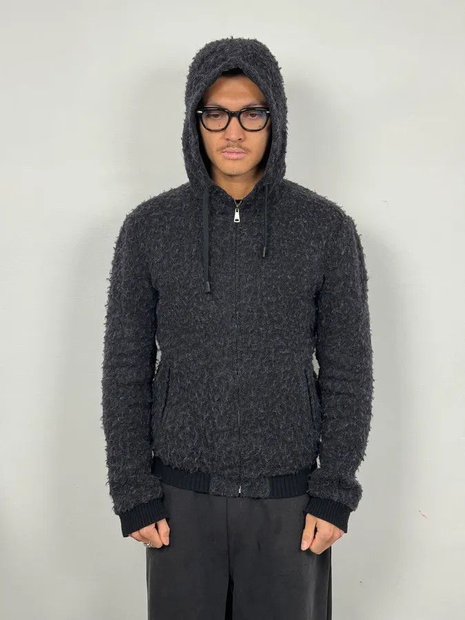 Dolce & Gabbana 2010s Dolce & Gabbana Grey Spiky Wool Zip-Up Jacket Size US M / EU 48-50 / 2 - 2 Thumbnail