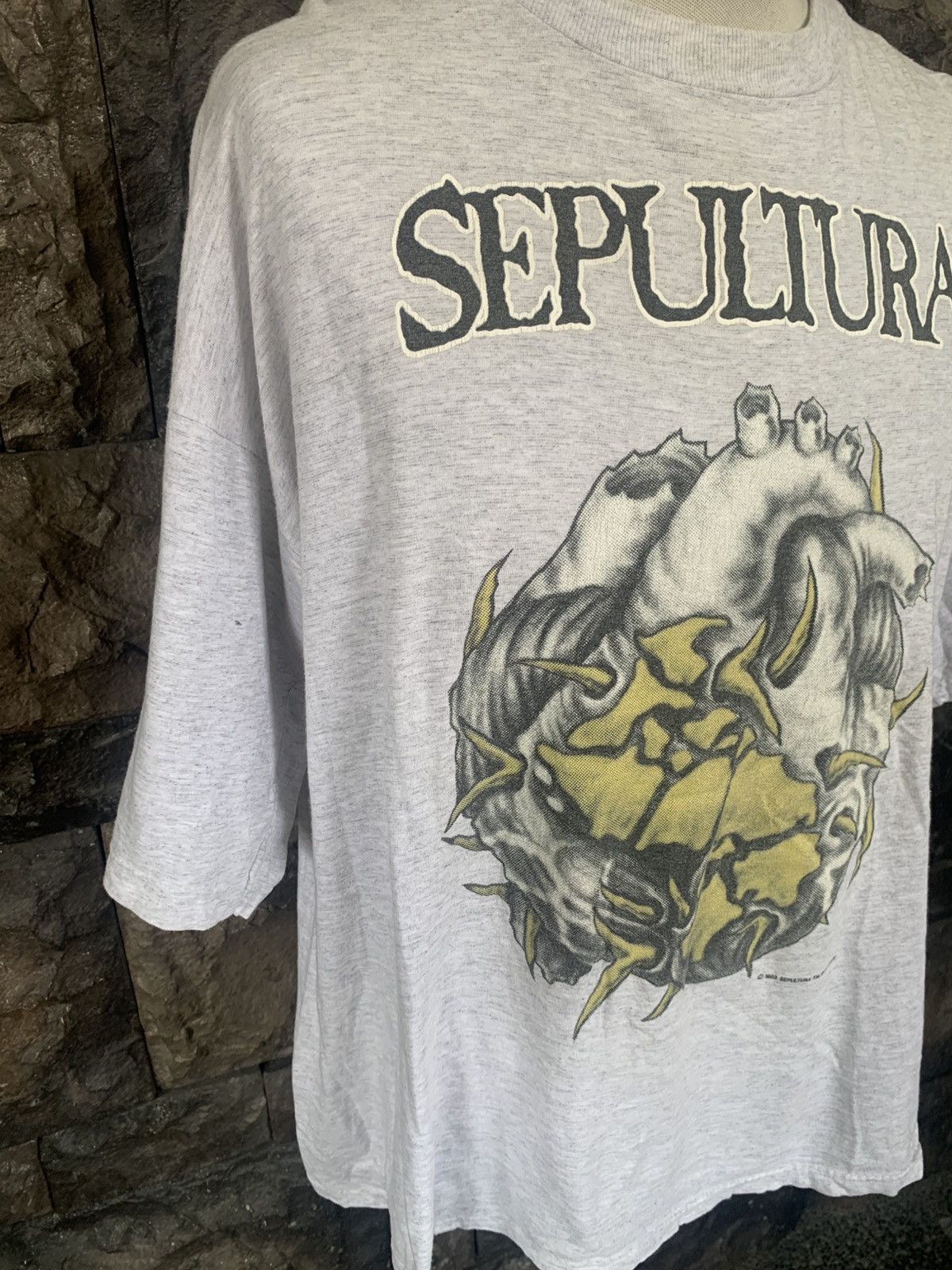Band Tees Vintage 90s Sepultura Chaos A.D Heavy Metal Band T shirt Size US XL / EU 56 / 4 - 5 Thumbnail