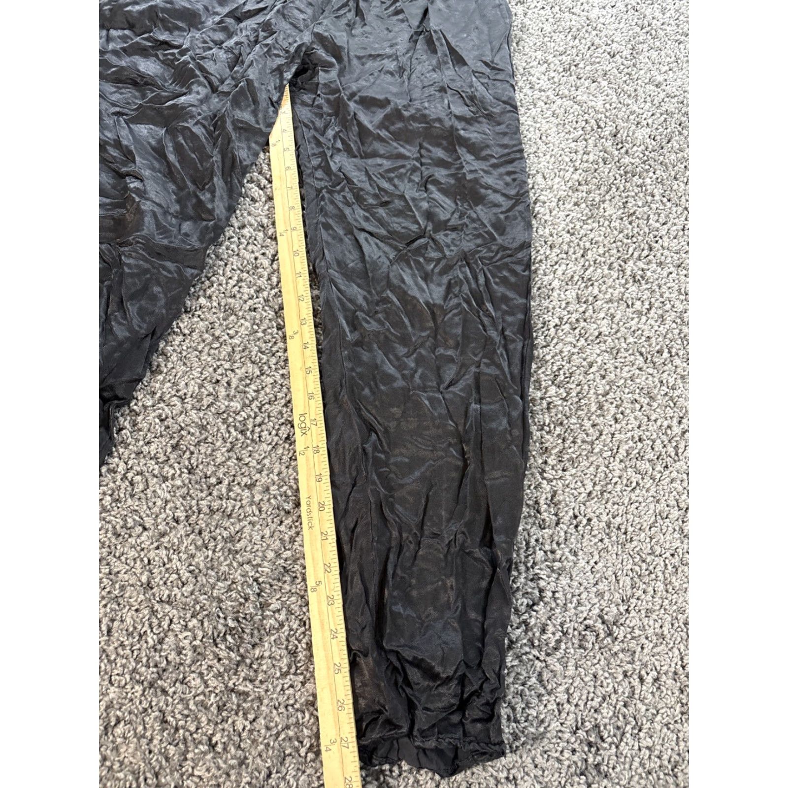 Vintage VINTAGE Cut Loose Pants Women L Black Wide-Leg Tencel 90s Dress Pants Mens Womens Size 36" / US 14 / IT 50 - 2 Thumbnail