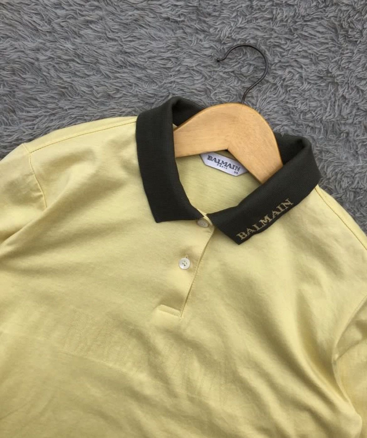 Balmain × Pierre Balmain Balmain Paris Yellow Rugby Shirt Size US M / EU 48-50 / 2 - 2 Thumbnail