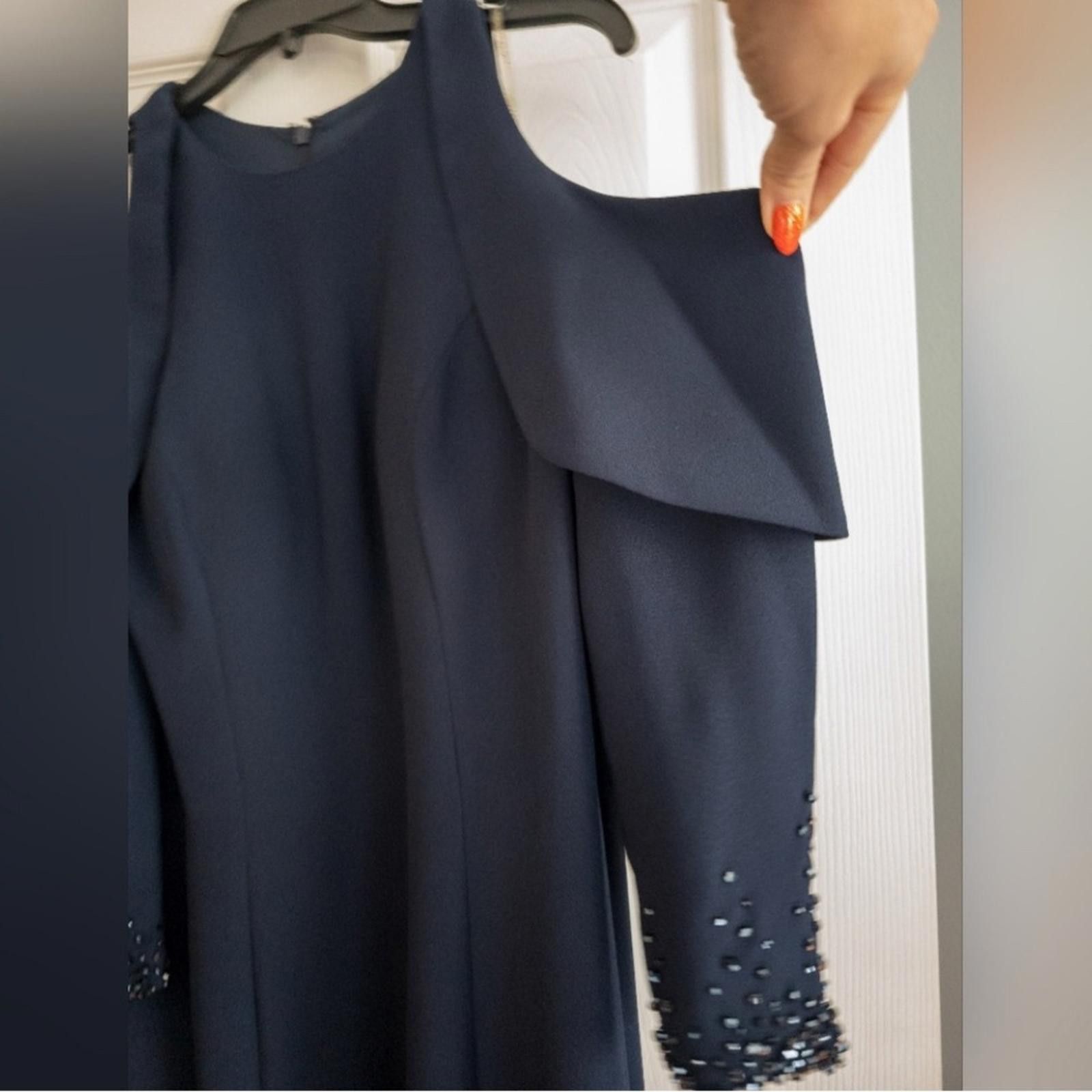 Other Elegant Long Sleeve Navy Dress Size XL / US 12-14 / IT 48-50 - 2 Thumbnail