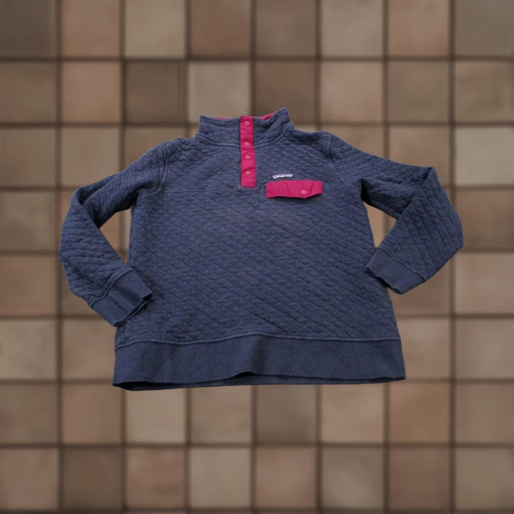 Patagonia Patagonia Jacket Womens S Blue Quilted Snap T Jumper Logo Cotton Size S / US 4 / IT 40 - 1 Thumbnail