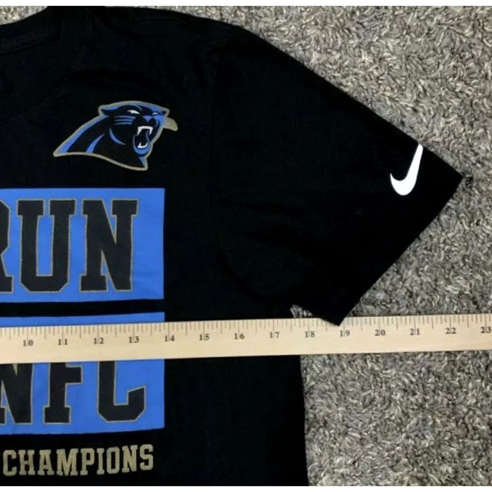 Nike Nike Carolina Panthers Black Tee Shirt Small 2015 Conference Champions NFL Mens T-Shirt Graphic Tee Logo Size US S / EU 44-46 / 1 - 5 Thumbnail
