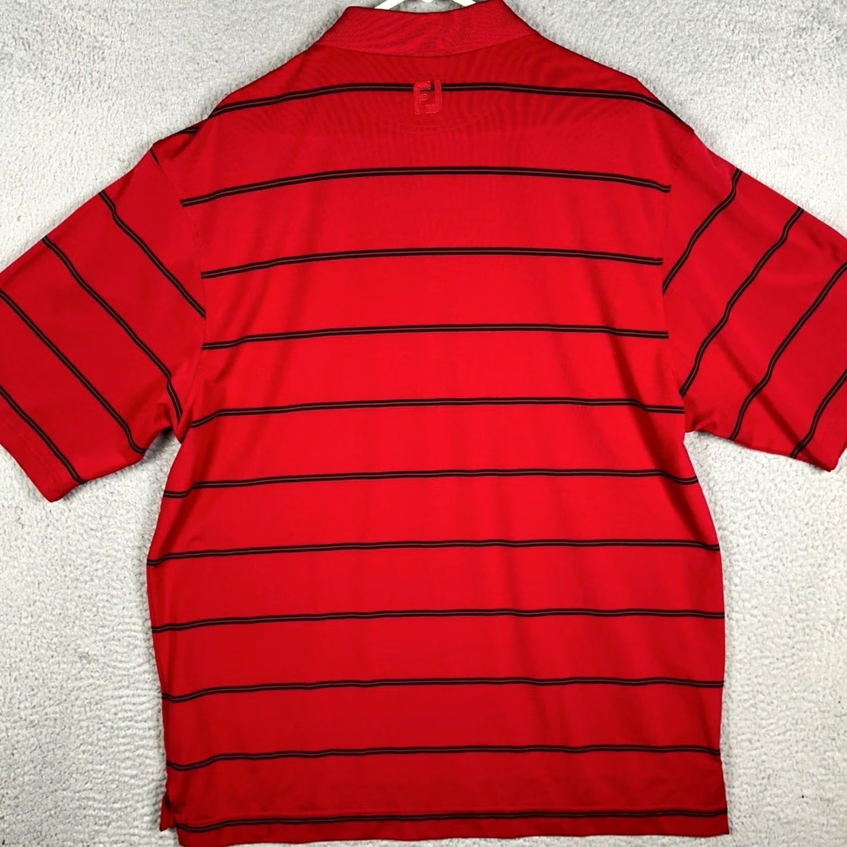 Footjoy FootJoy Red Black Striped Golf Polo Shirt Mens XL Performance Stretch Size US XL / EU 56 / 4 - 3 Thumbnail