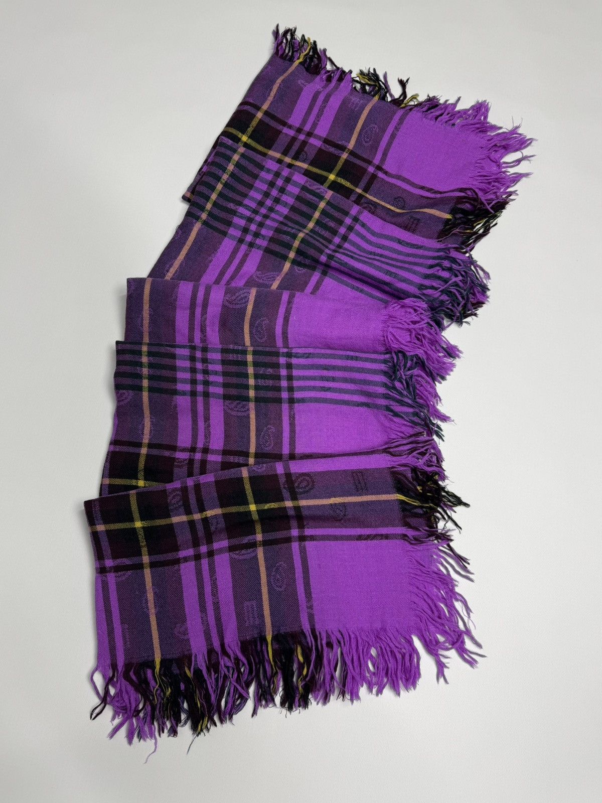 Etro Etro Wool Silk Scarf Paisley Plaid Wrap Boho Luxury Archive Size ONE SIZE - 6 Thumbnail