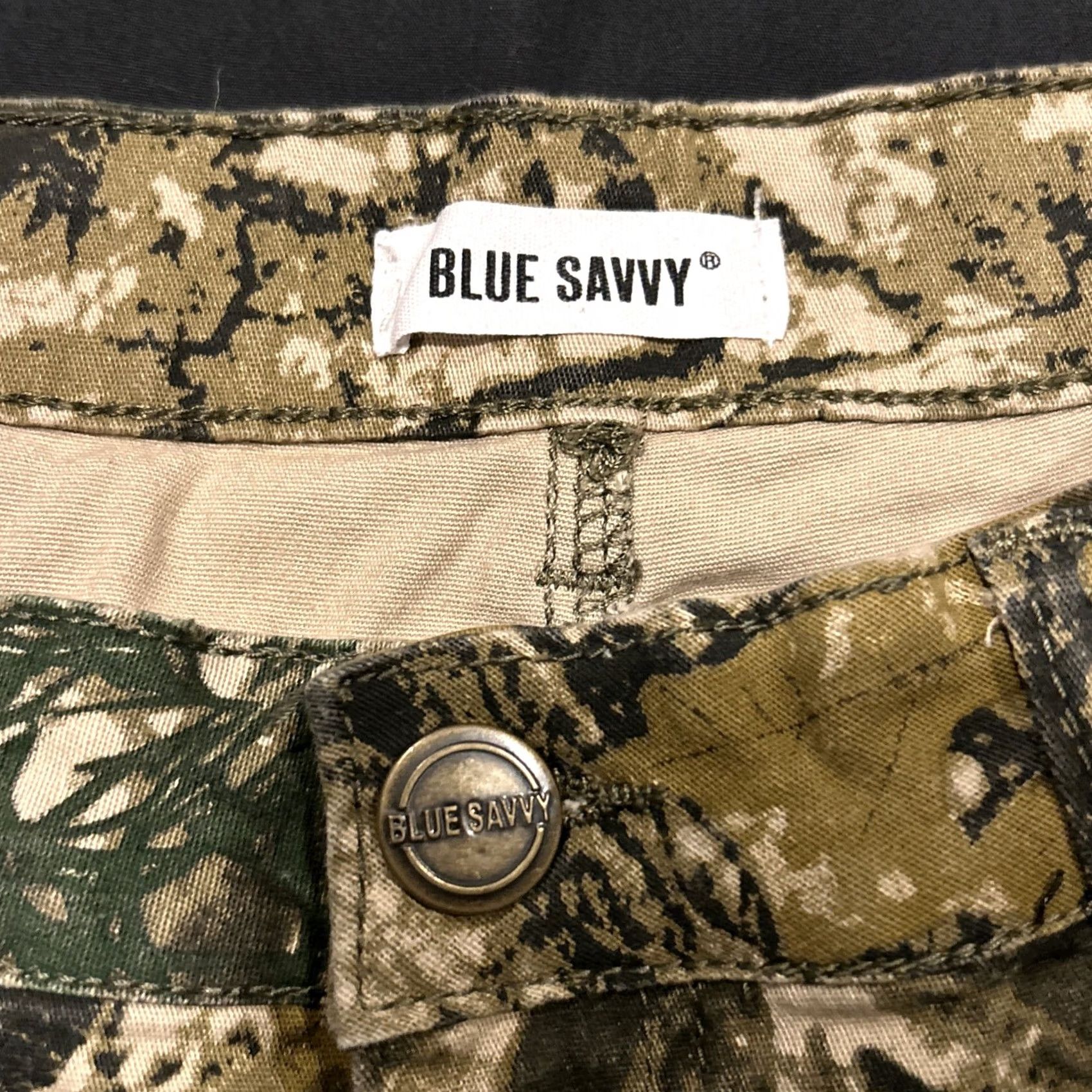 Vintage Blue Savvy Camo Cargo Joggers Womens 13 B1 Stylish Size 34" / US 12 / IT 48 - 3 Thumbnail