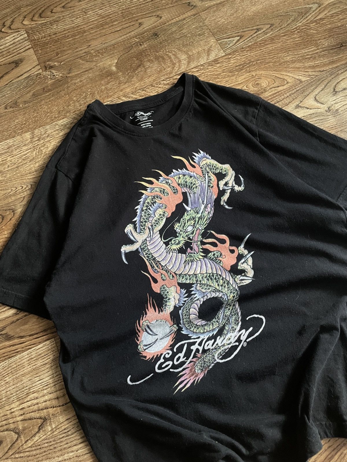 Ed Hardy × Japanese Brand × Vintage Rare Mens Vintage Ed Hardy T-shirt big logo Dragon Tee Y2K Size US XL / EU 56 / 4 - 3 Thumbnail