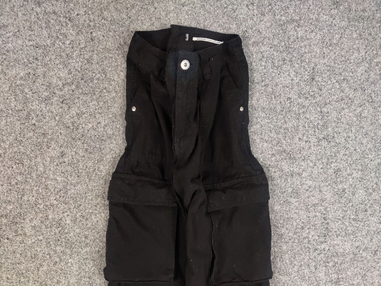 Japanese Brand Vintage Japanese Baggy Black Cotton Cargo Pants Y2K Style Size US 30 / EU 46 - 7 Thumbnail