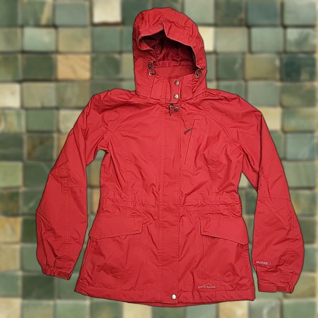 Eddie Bauer Eddie Bauer Jacket Womens Medium Red Weather Edge Hooded Lined Parka Coat Gorp Size M / US 6-8 / IT 42-44 - 1 Thumbnail