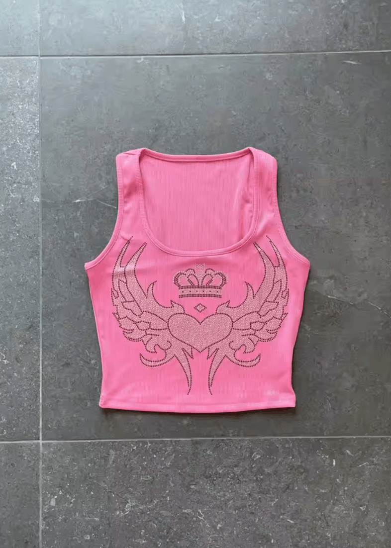 Other Y2k Pink Cropped Tank Top Size S / US 4 / IT 40 - 1 Thumbnail