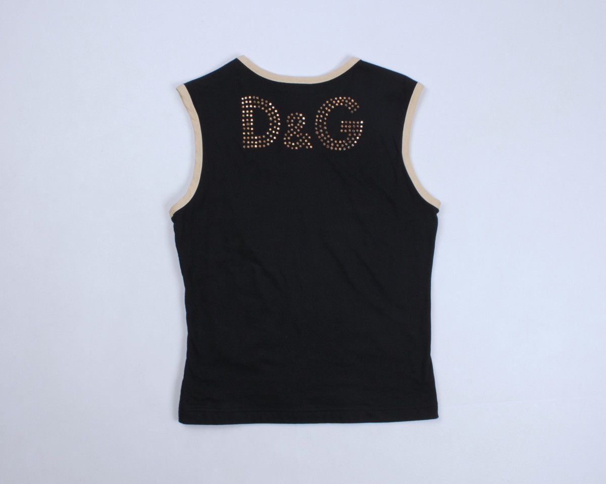 Designer × Dolce & Gabbana × Vintage DOLCE GABBANA Vintage Caligola Studded Rhinestones Logo Tank Size M / US 6-8 / IT 42-44 - 11 Thumbnail