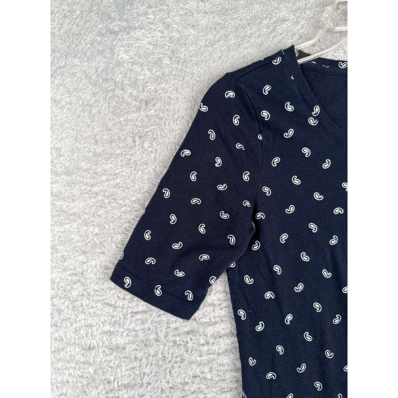 Tommy Hilfiger VINTAGE Tommy Hilfiger Shirt Women XS Blue Round Neck Short Sleeve Cotton Blend Polka Dot Basic 90s Casual Womens XS Blue Theme Outdoor Sports Size XS / US 0-2 / IT 36-38 - 3 Thumbnail
