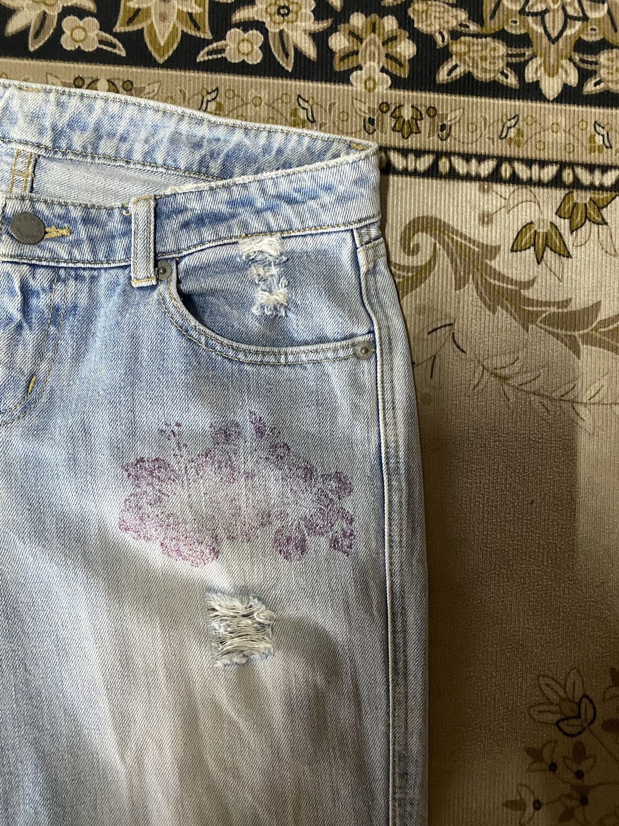 Hysteric Glamour Japanese Brand Counter Culture Faded Distressed Denim Size US 30 / EU 46 - 4 Thumbnail