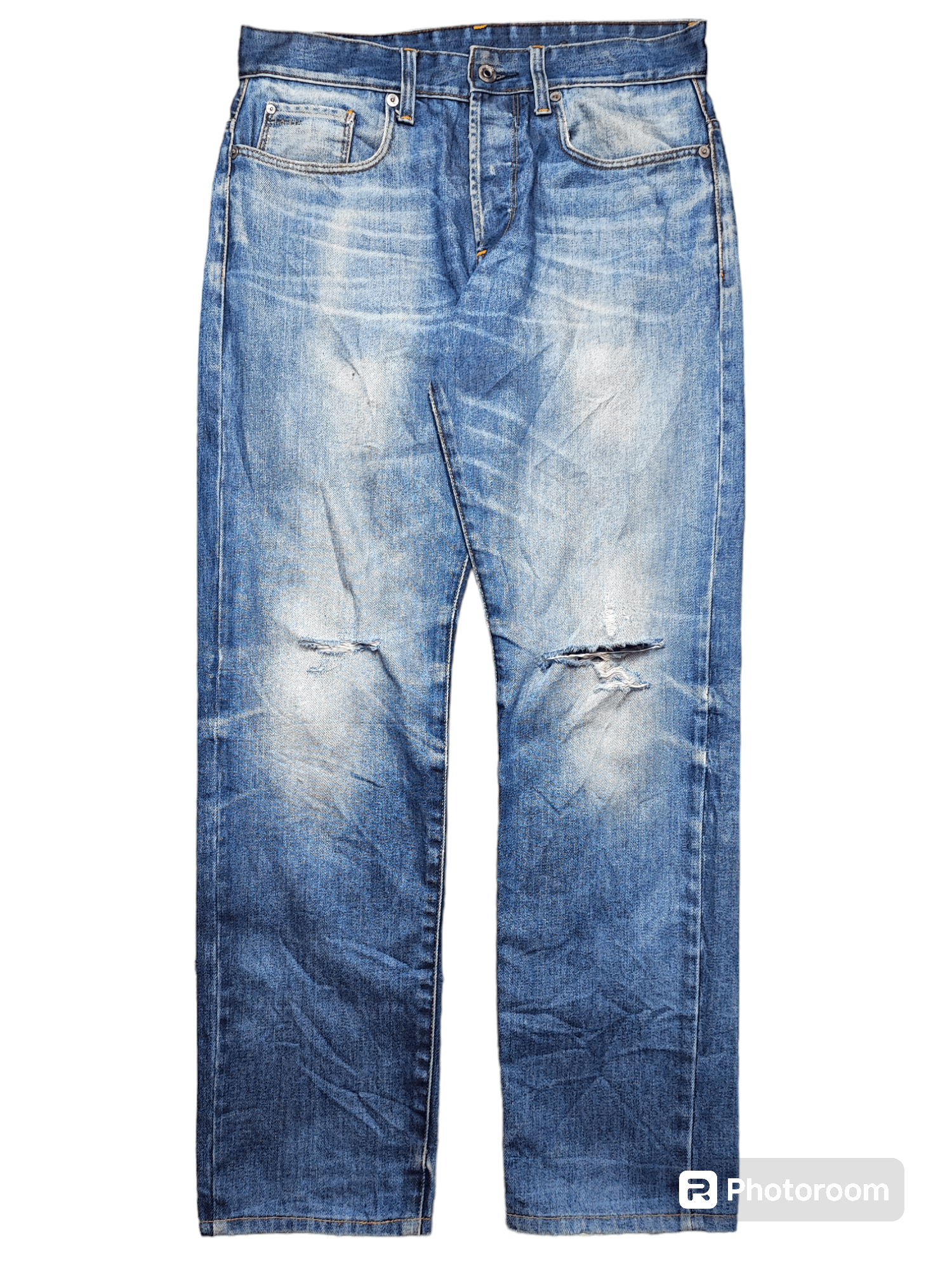 G-Star G Star Raw Jean Distress Stone Wash Size US 31 - 1 Thumbnail