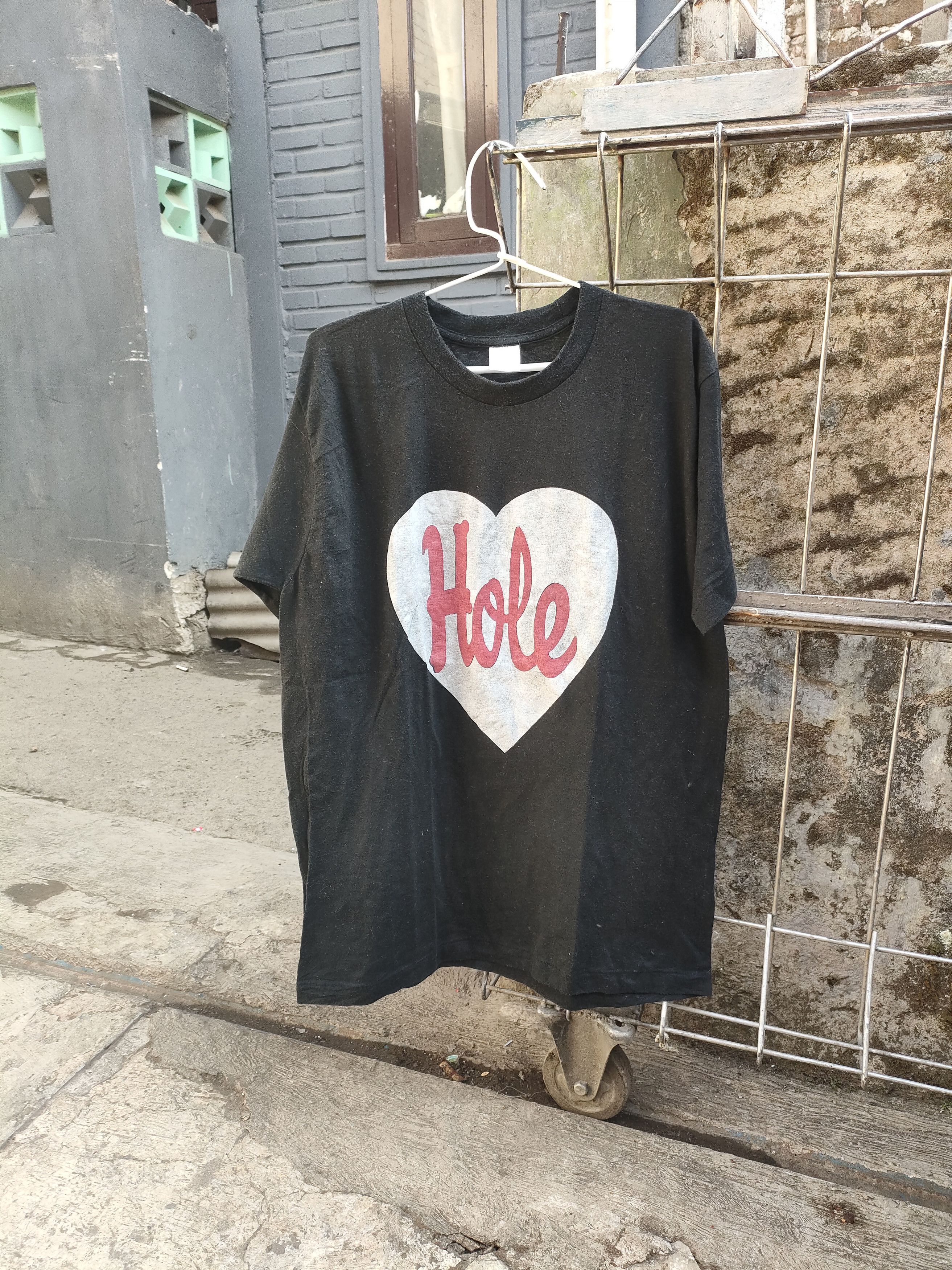 image of Hole Band Shirt - Courtney Love - Kurt Cobain in Black, Men's (Size Large)