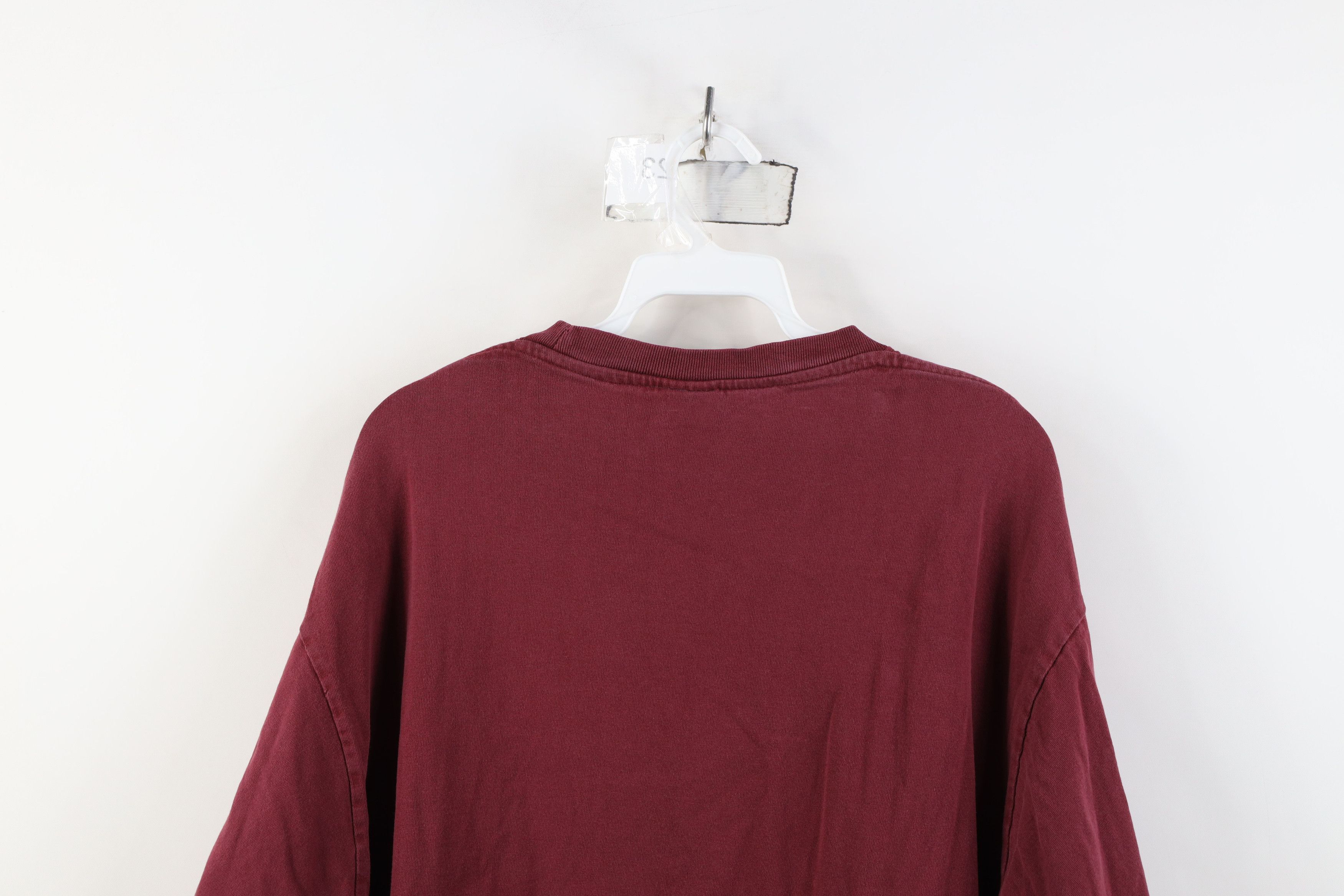 Vintage Vintage 90s Streetwear Blank Long Sleeve T-Shirt Red Cotton Size US XL / EU 56 / 4 - 14 Thumbnail