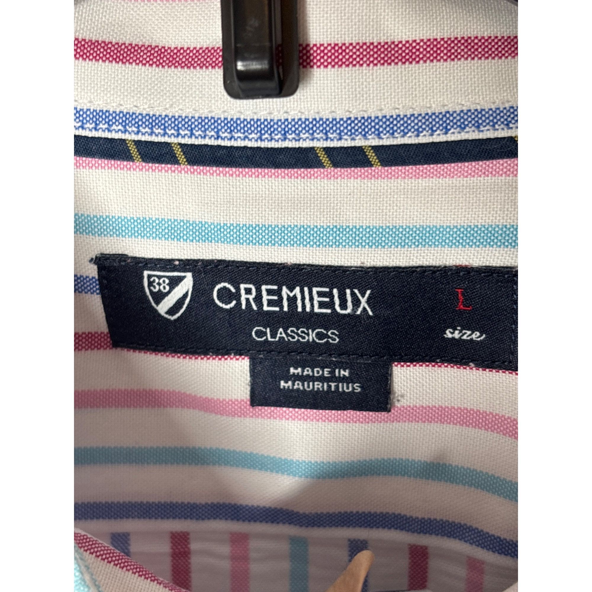 Cremieux DANIEL CREMIEUX MEN'S STRIPE PIN POINT OXFORD BUTTON-DOWN DR Size US L / EU 52-54 / 3 - 7 Thumbnail