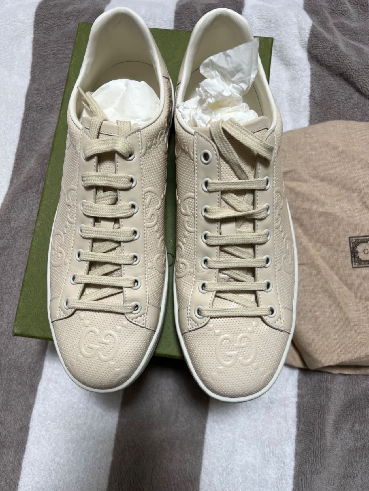 Gucci GUCCI Calfskin GG Tennis Embossed Mens Ace Size US 14 / EU 47 - 4 Thumbnail