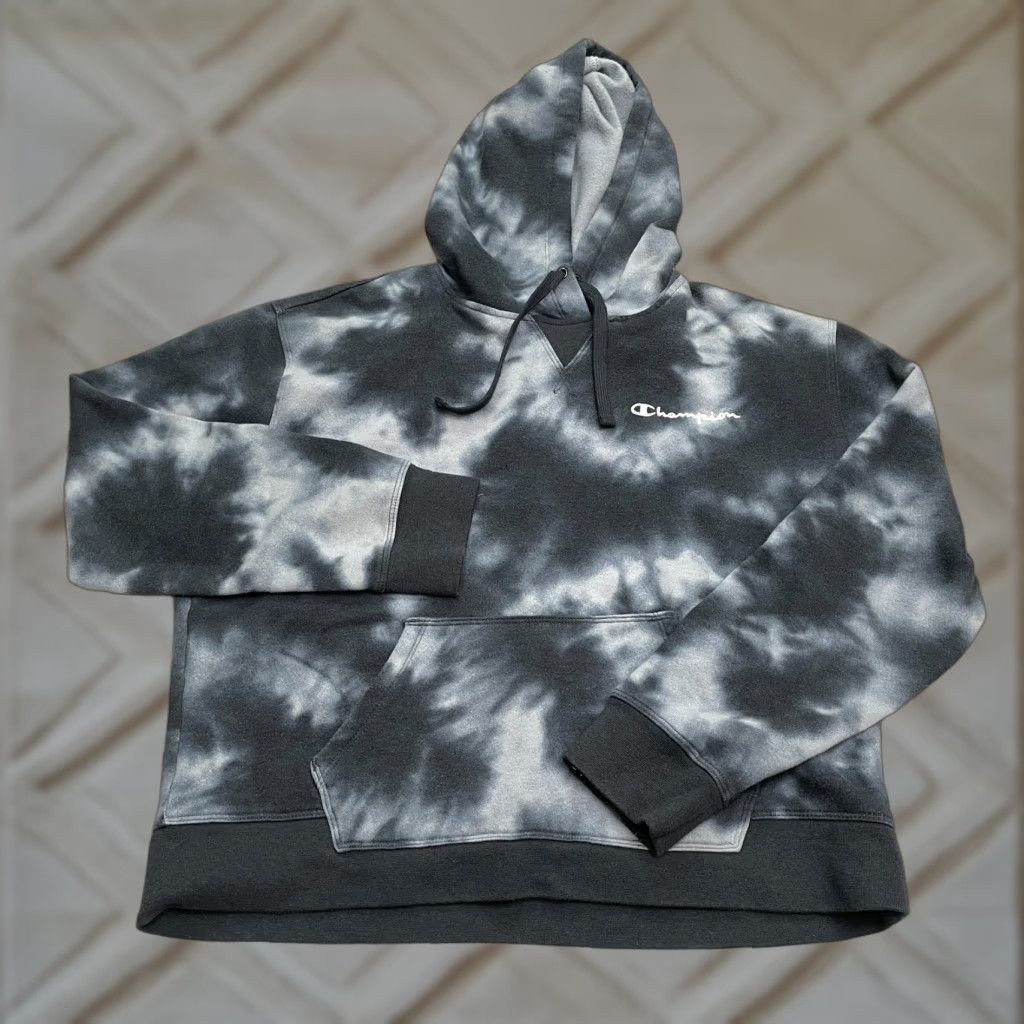Champion Champion Hoodie Tie-Dye Womens L Blue Pullover Sweatshirt Casual Fleece Size L / US 10 / IT 46 - 1 Thumbnail