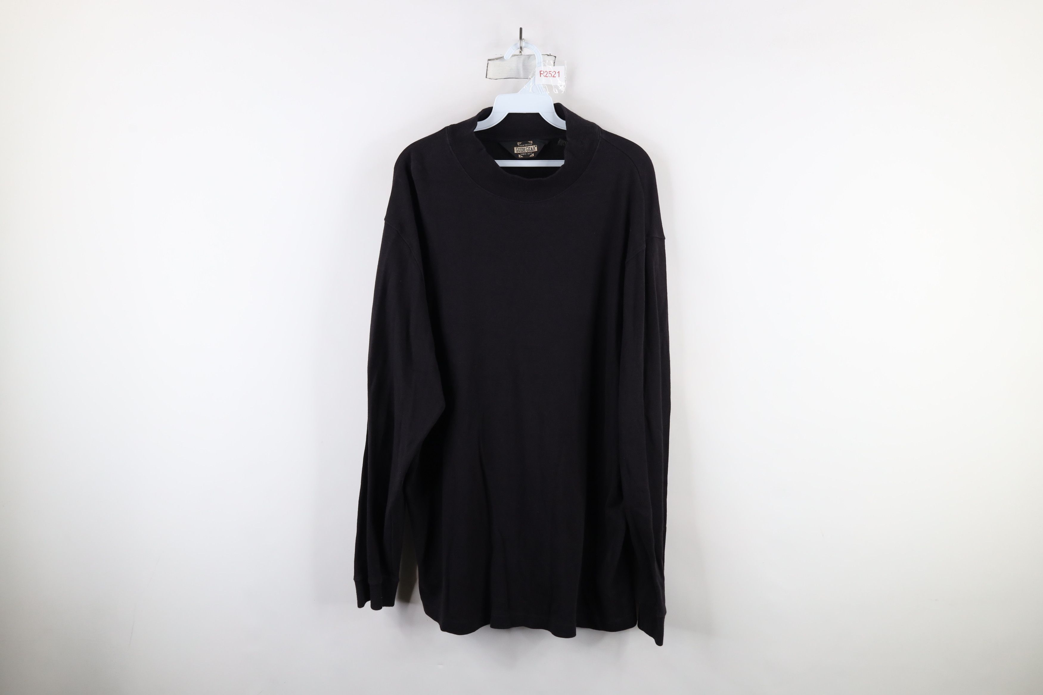 Vintage Vintage 90s Streetwear Mock Neck Long Sleeve T-Shirt Black Size US XXL / EU 58 / 5 - 1 Thumbnail