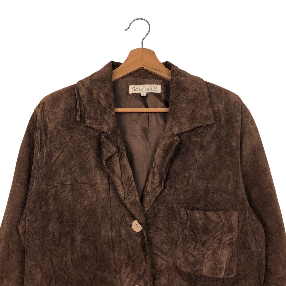Japanese Brand 📌Vintage Worker Shirt Leather Jacket Soft Grey Issey Miyake Size US S / EU 44-46 / 1 - 4 Thumbnail