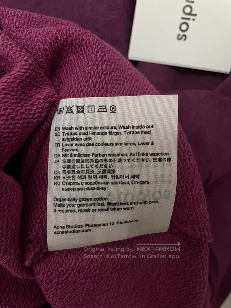 Acne Studios Acne Studios Purple Red Crew Neck Fleece Cotton Sweatshirt Size US XXS / EU 40 - 5 Thumbnail