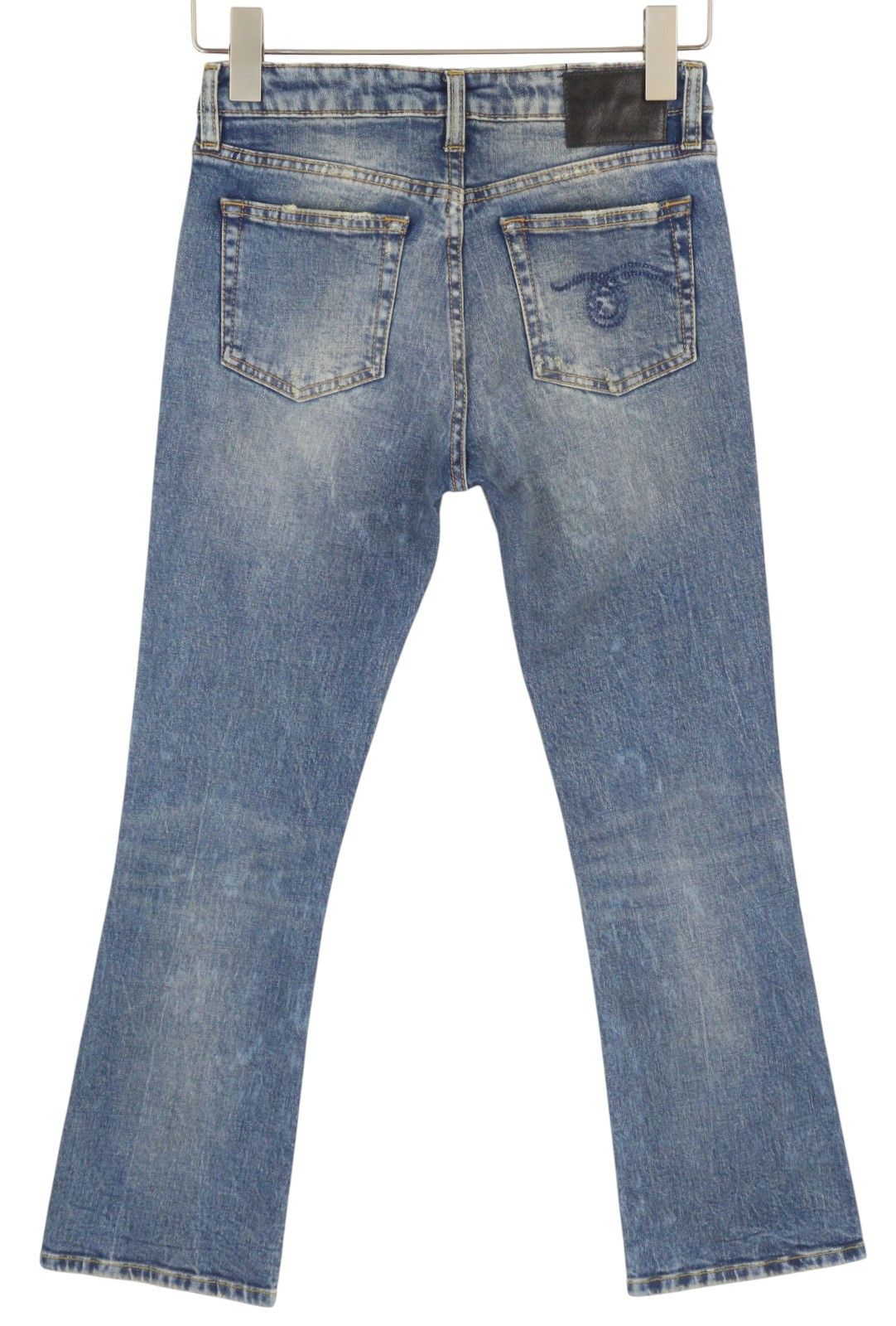 R13 KICK FIT 24 Kelly Stretch Washed Faded Ankle Cropped 86331 Size 24" / US 00 / IT 34 - 4 Thumbnail