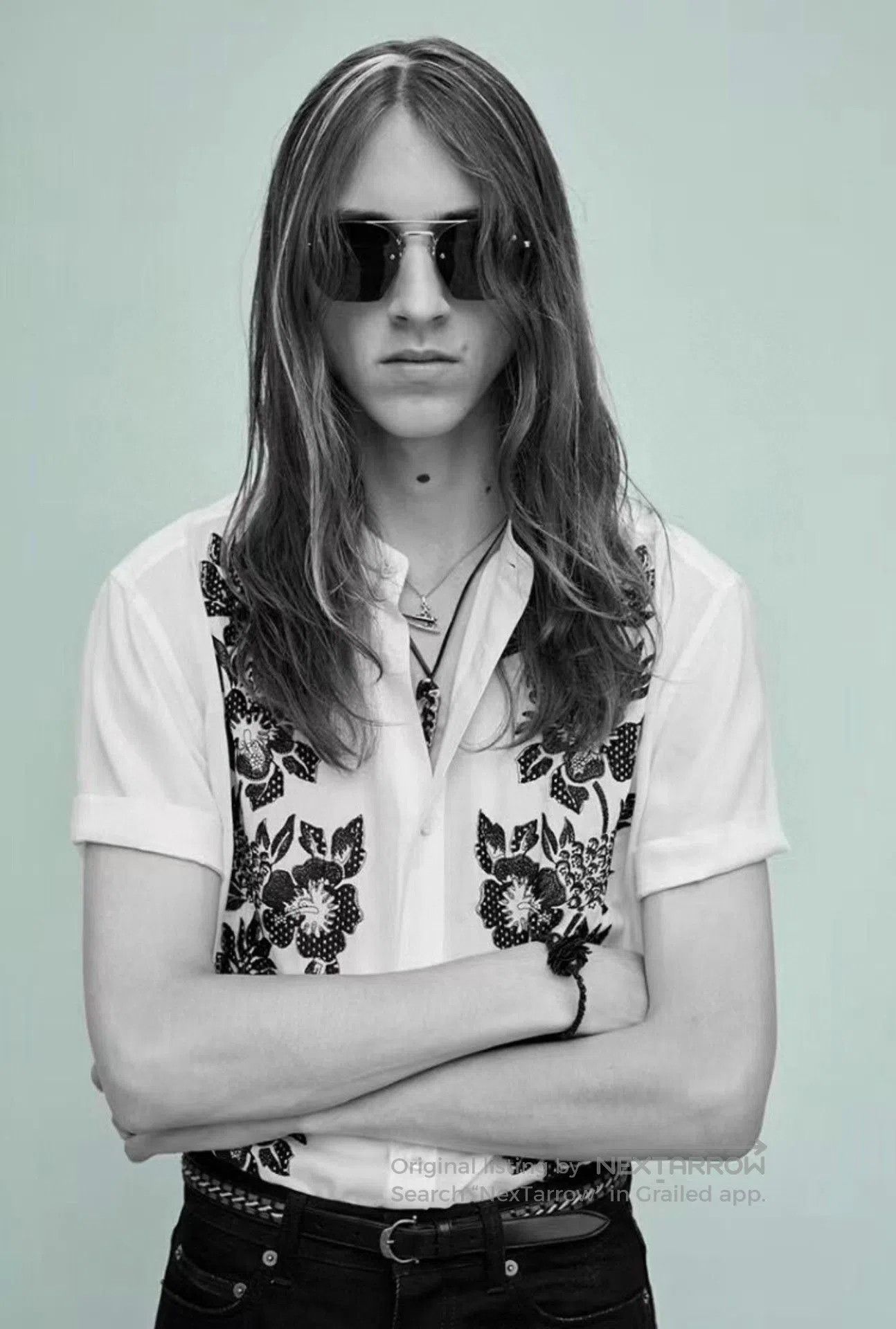 Saint Laurent Paris Saint Laurent Henry Collar Floral Shirt. Size US M / EU 48-50 / 2 - 8 Thumbnail