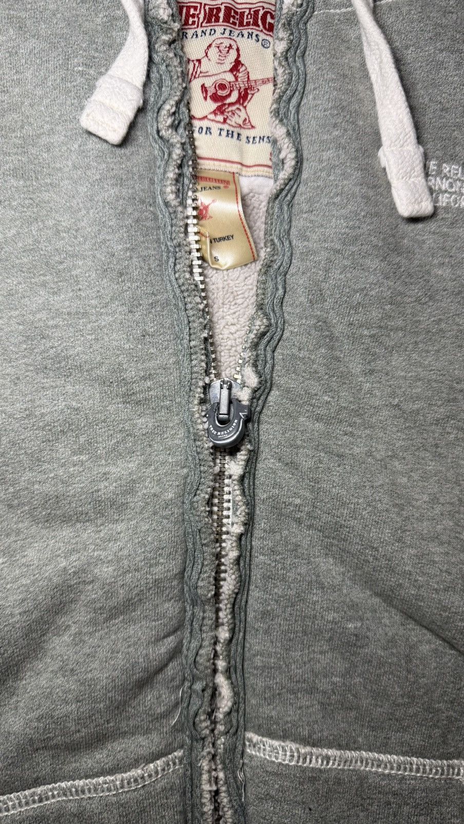True Religion Vintage / Y2K 2000s True Religion Buddha Logo Sherpa Hoodie Size S / US 4 / IT 40 - 5 Thumbnail