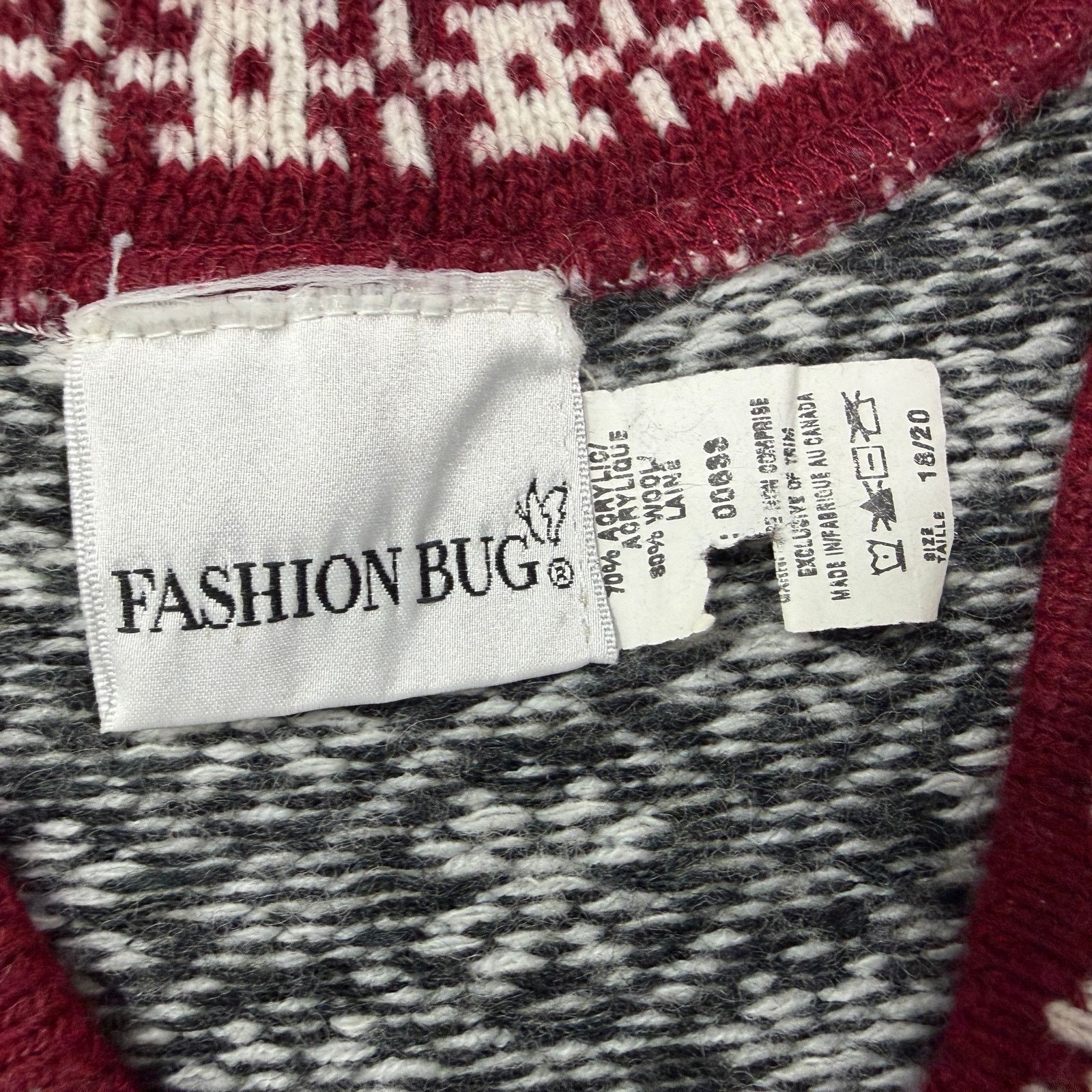 Vintage Vintage Fashion Bug Fair Isle Sweater Women's 18/20 V-Neck Size XXL / US 16-18 / IT 52-54 - 4 Thumbnail