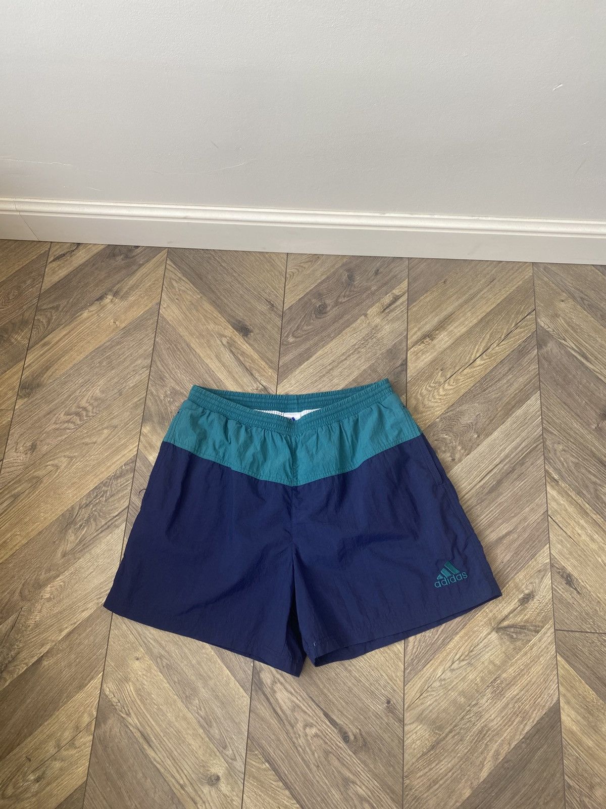 Adidas × Vintage Vintage Adidas Navy Blue Swimwear Swimming Trunks Shorts Size US 31 - 2 Thumbnail